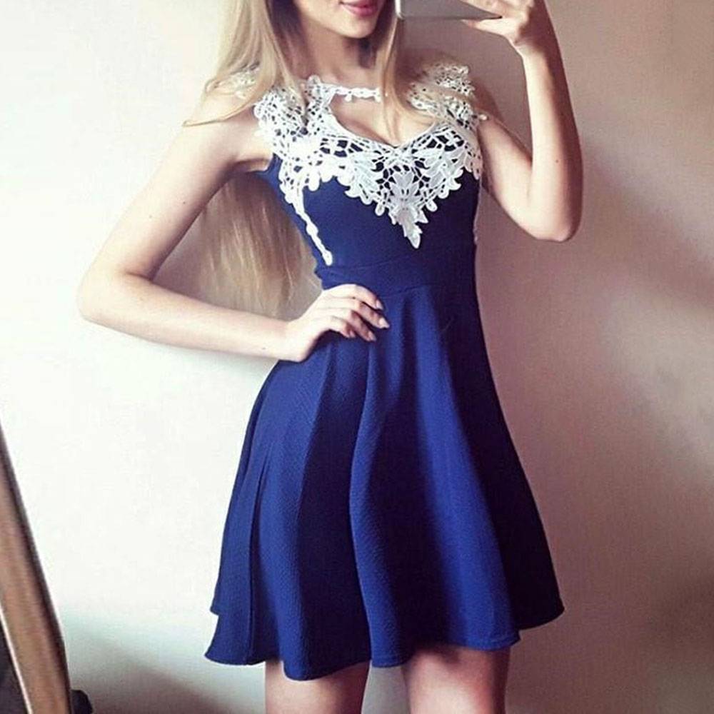 Ericdress Short/Mini A-Line Sleeveless Appliques Formal Dress 2020