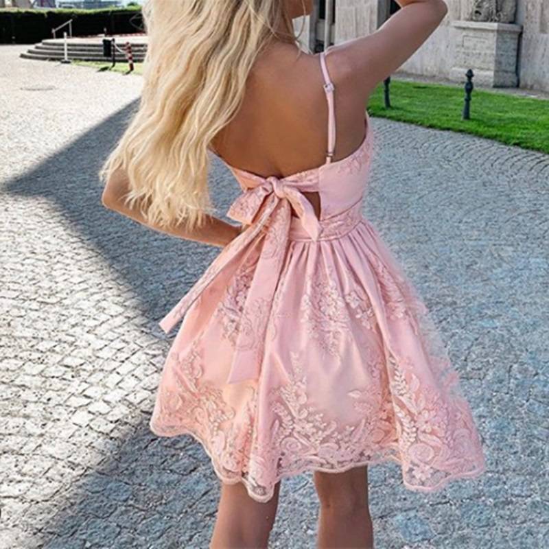 Ericdress Appliques A-Line Sleeveless Spaghetti Straps Homecoming Dress