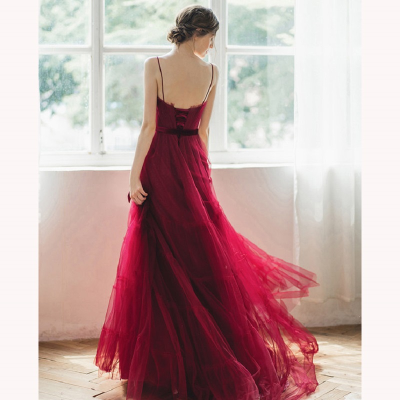 Ericdress A-Line Pick-Ups Spaghetti Straps Floor-Length Prom Dress