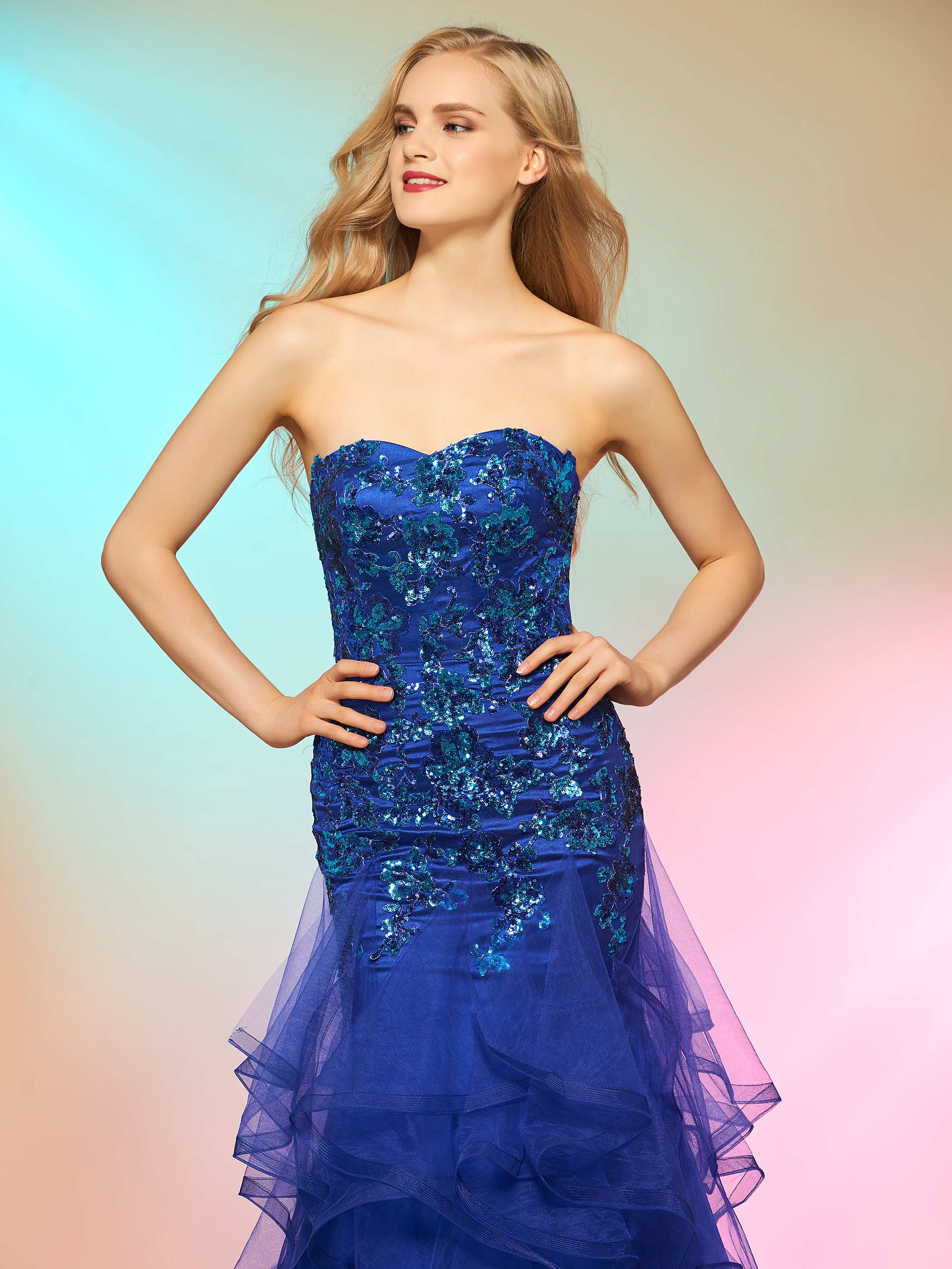 Ericdress Elegant Mermaid Sweetheart Sequin Applique Prom Dress