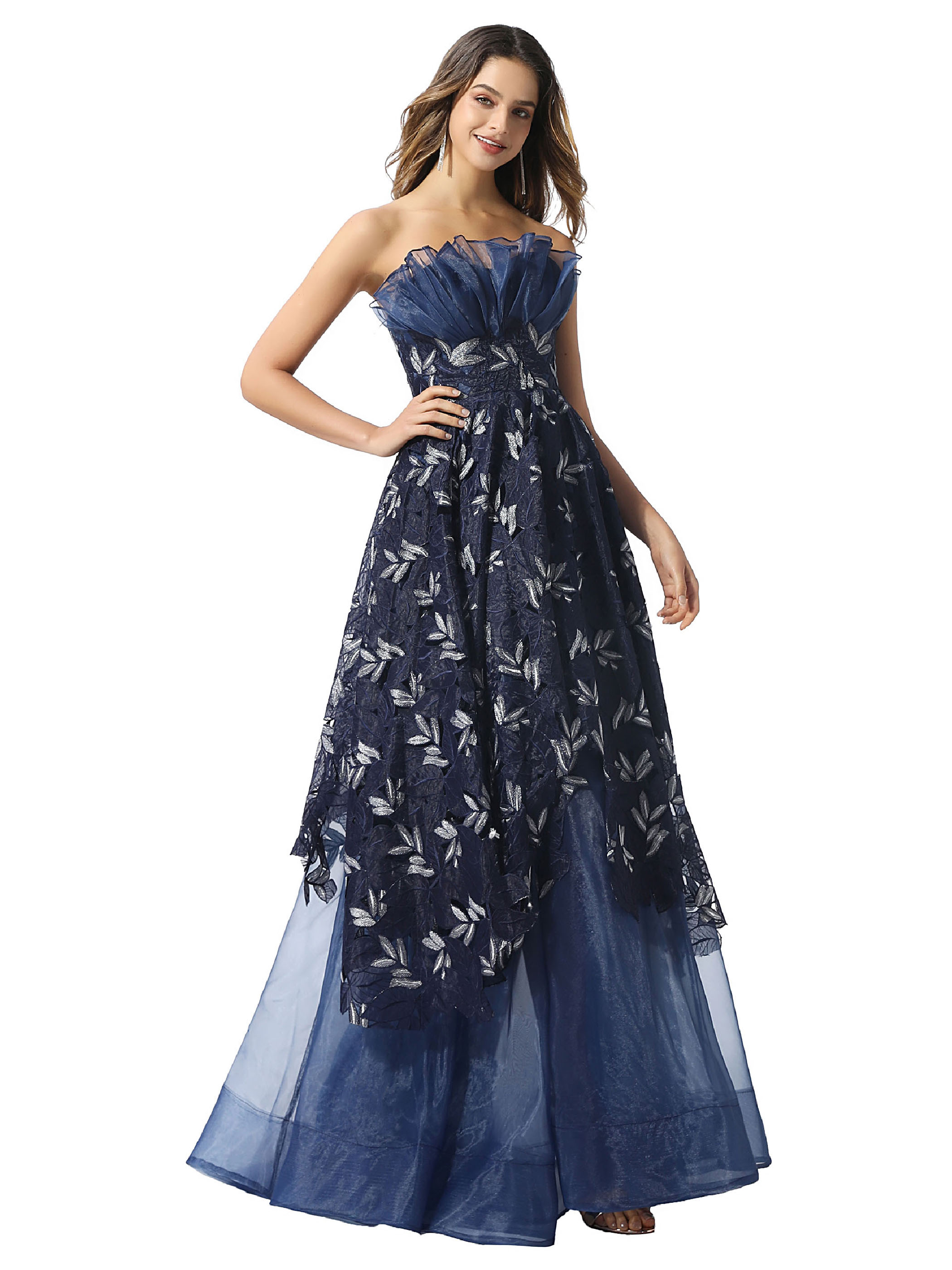 Ericdress Sleeveless Ruched Strapless Prom Dress
