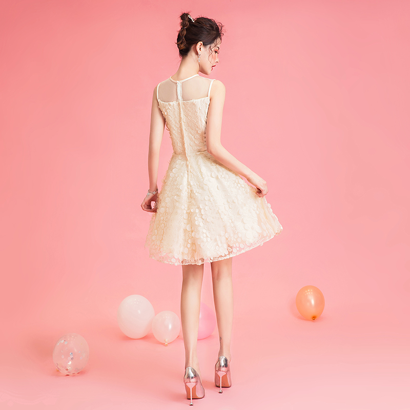 Ericdress Tea-Length Sleeveless A-Line Lace Homecoming Dress