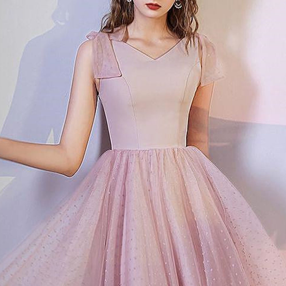 Ericdress A-Line V-Neck Sleeveless Short/Mini Homecoming Dress 2021
