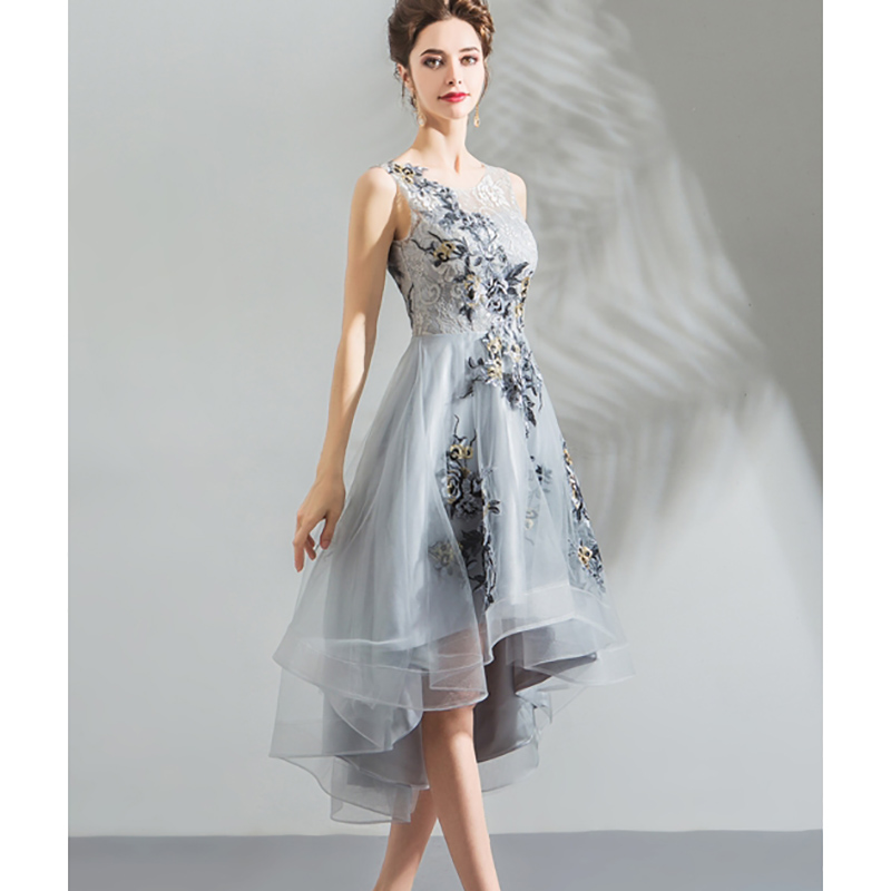Ericdress Asymmetry Appliques A-Line Sleeveless Homecoming Dress