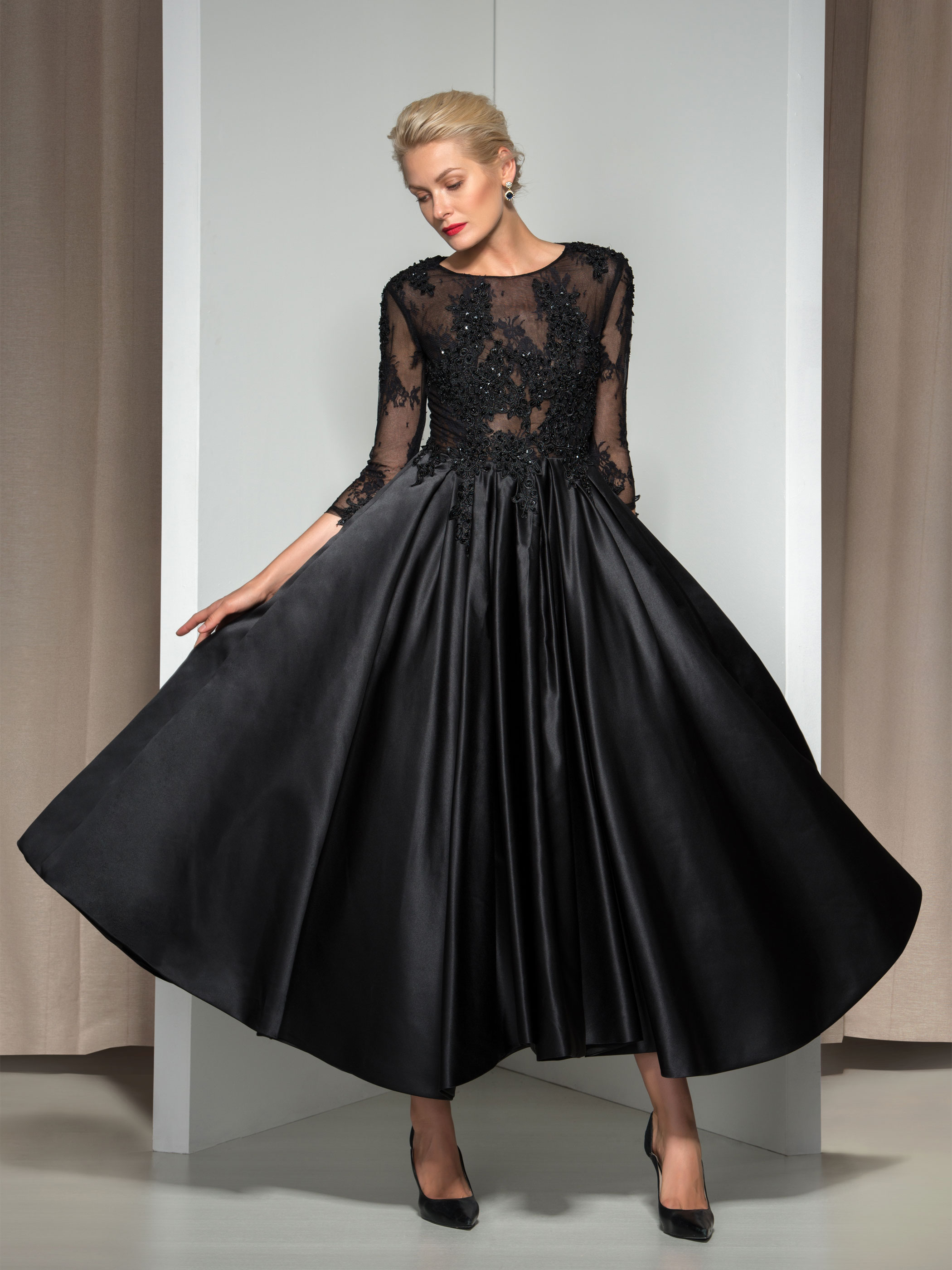 Ericdress 3/4 Long Sleeve Appliques Asymmetrical Length Evening Dress