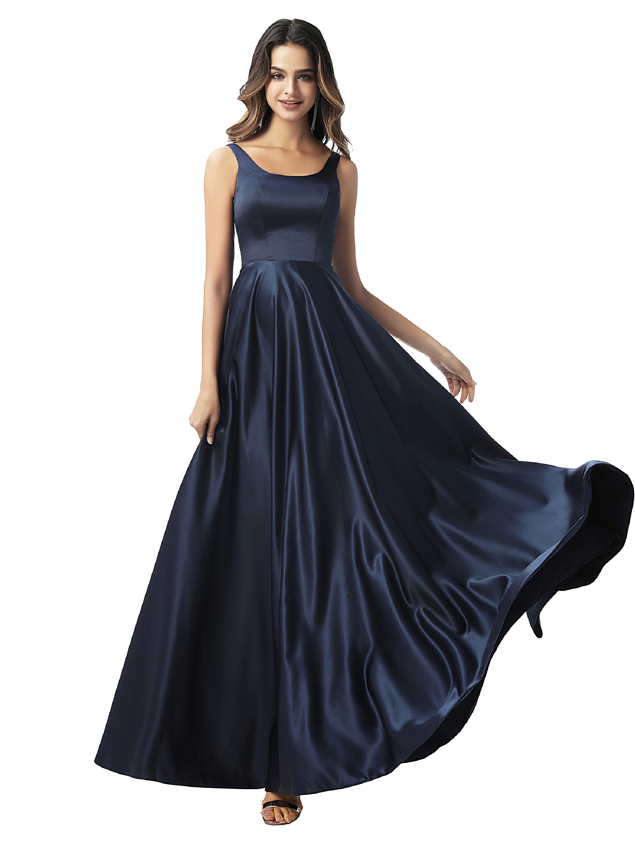 Ericdress Sleeveless Straps Floor-Length A-Line Prom Dress