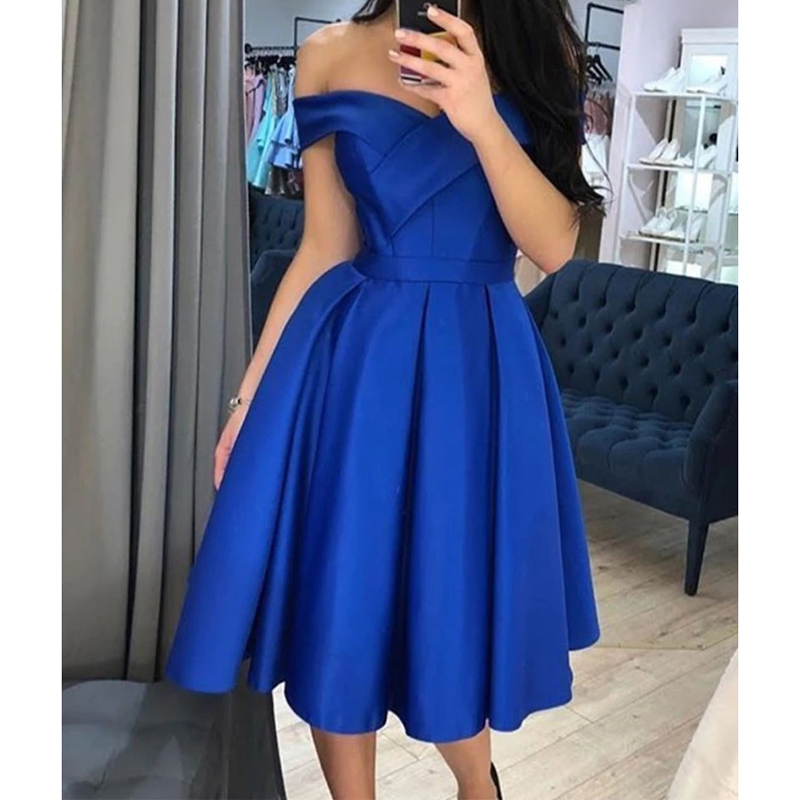Ericdress Knee-Length A-Line Short Sleeves Off-The-Shoulder Homecoming Dress