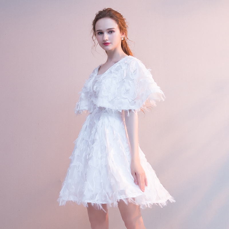 Ericdress Lace Short Sleeves Square Short Homecoming Dress