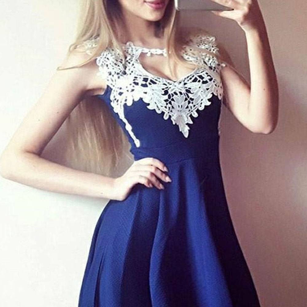 Ericdress Short/Mini A-Line Sleeveless Appliques Formal Dress 2020