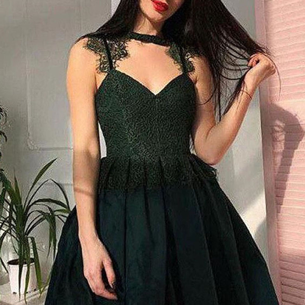 Ericdress Scoop Sleeveless Short/Mini Lace Homecoming Dress 2021