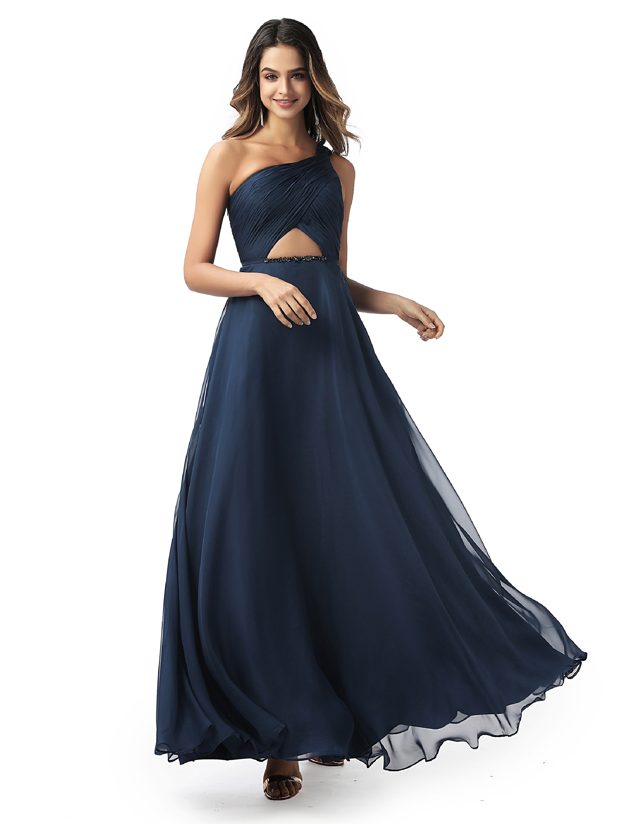 Ericdress A-Line Sleeveless One Shoulder Prom Dress