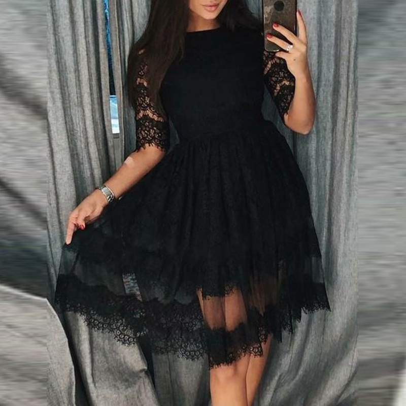 Ericdress Jewel A-Line Lace Half Sleeves Homecoming Dress
