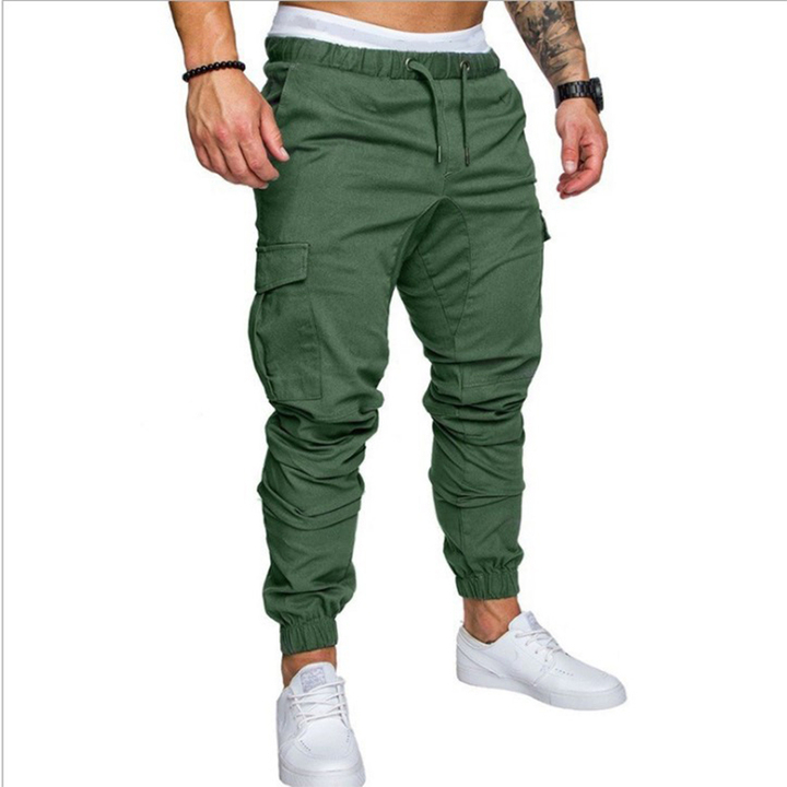 Ericdress Cargo Pants Plain Khaki Lace Up Pocket Mens Casual Pants-www ...
