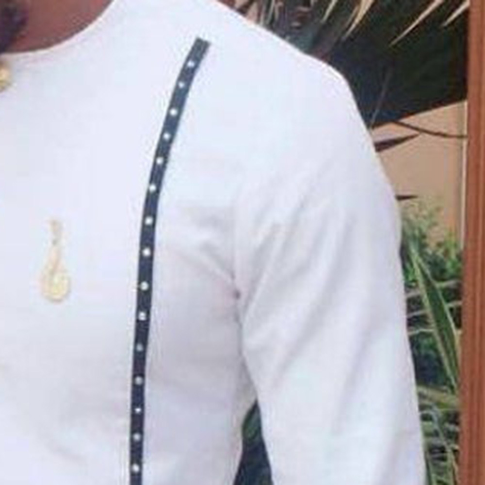 African Fashion Patchwork Dashiki Print Color Block Long Sleeve Slim Fit Men's T-shirt