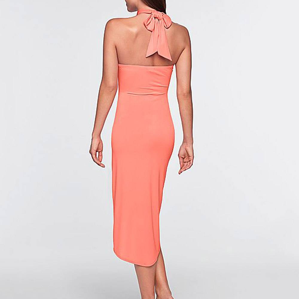 Sleeveless Asymmetric Mid-Calf Plain Women's Dress