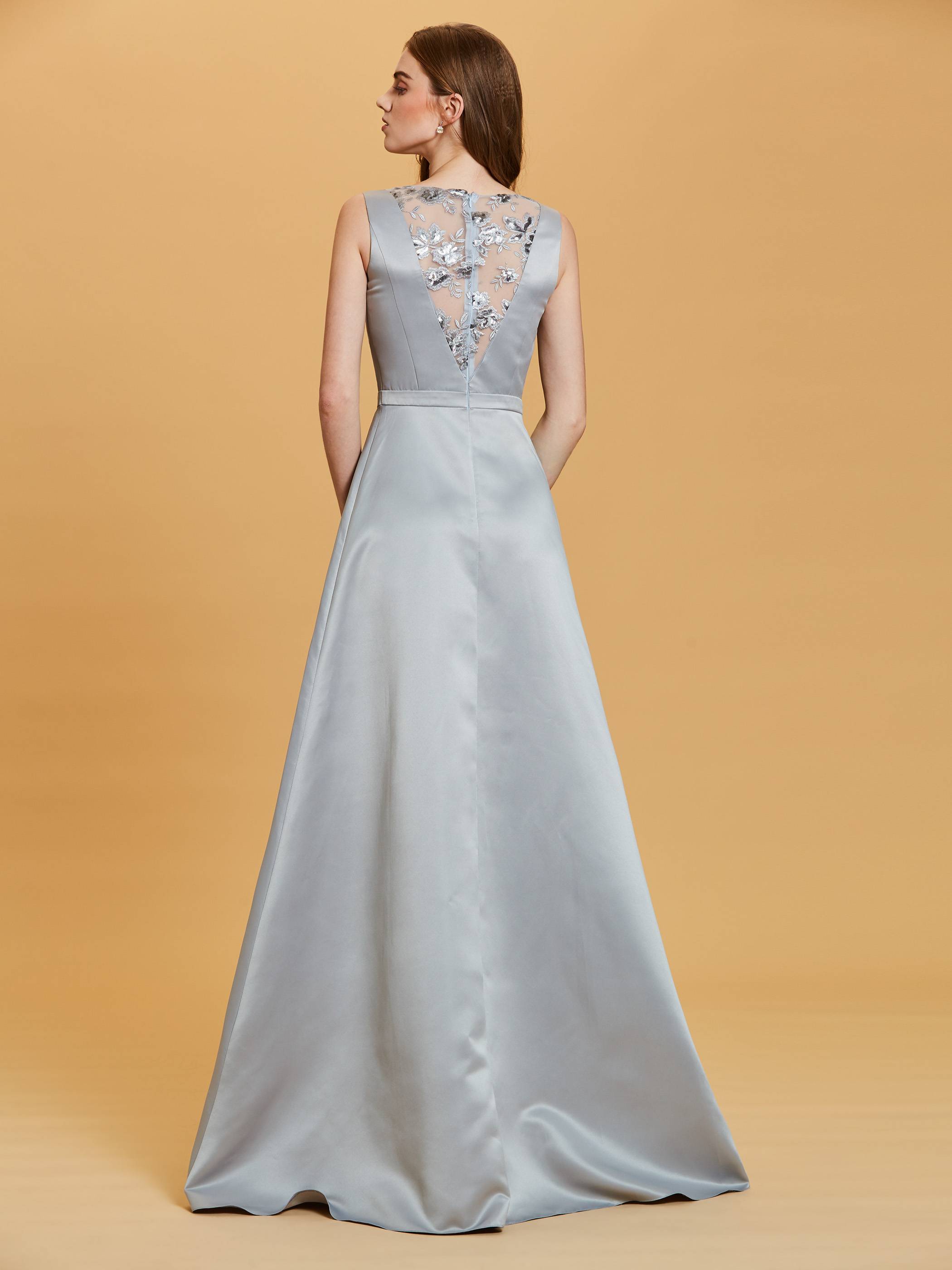 Ericdress Scoop Neck Sequins A Line Long Evening Dress