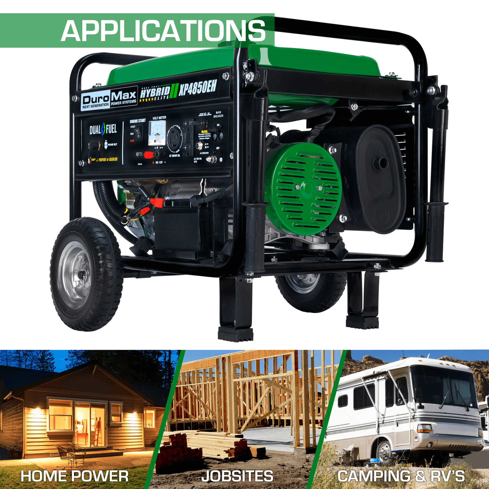 DuroMax XP4850EH 4,850-Watt 210cc Dual Fuel Hybrid Generator w/ Electric Start