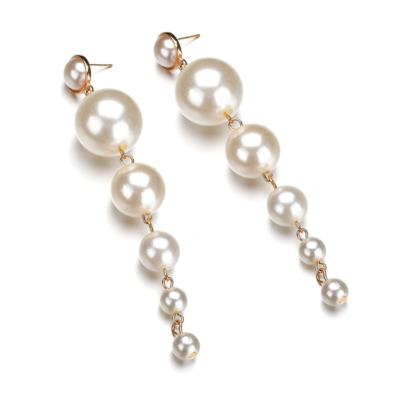 Sweet Plain Pearl Holiday Earrings Pearl Wedding Jewellery