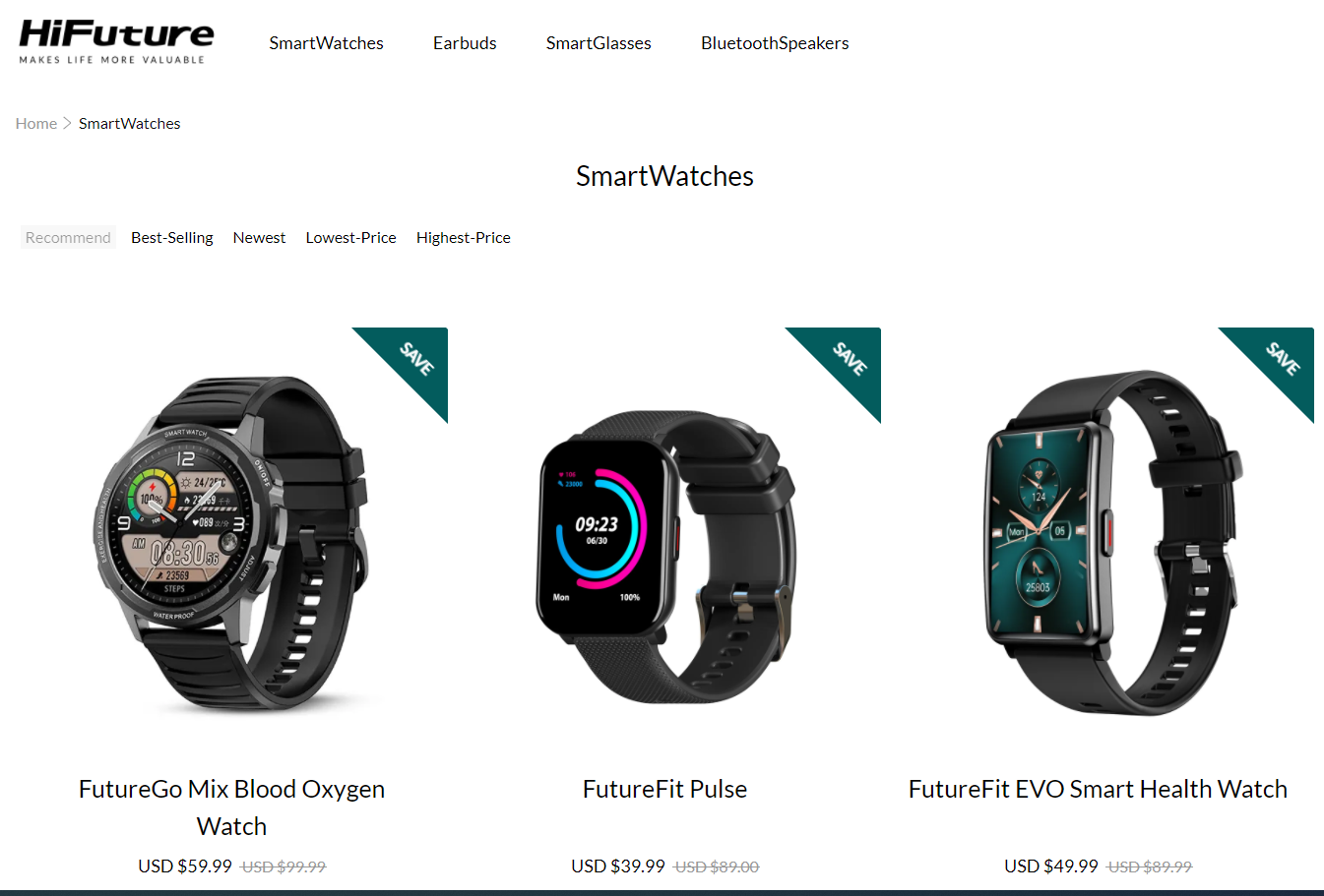 Pick any smartwatch from HiFuture