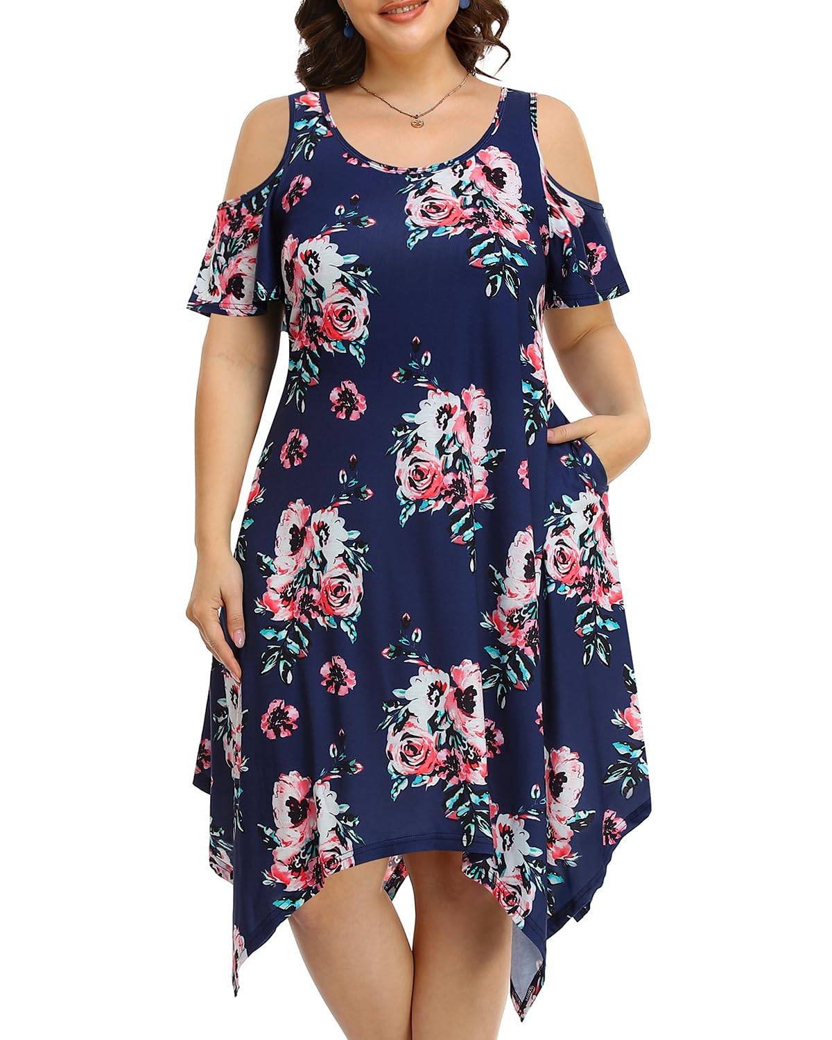 Women's Plus Size Sundress Dress with Pockets