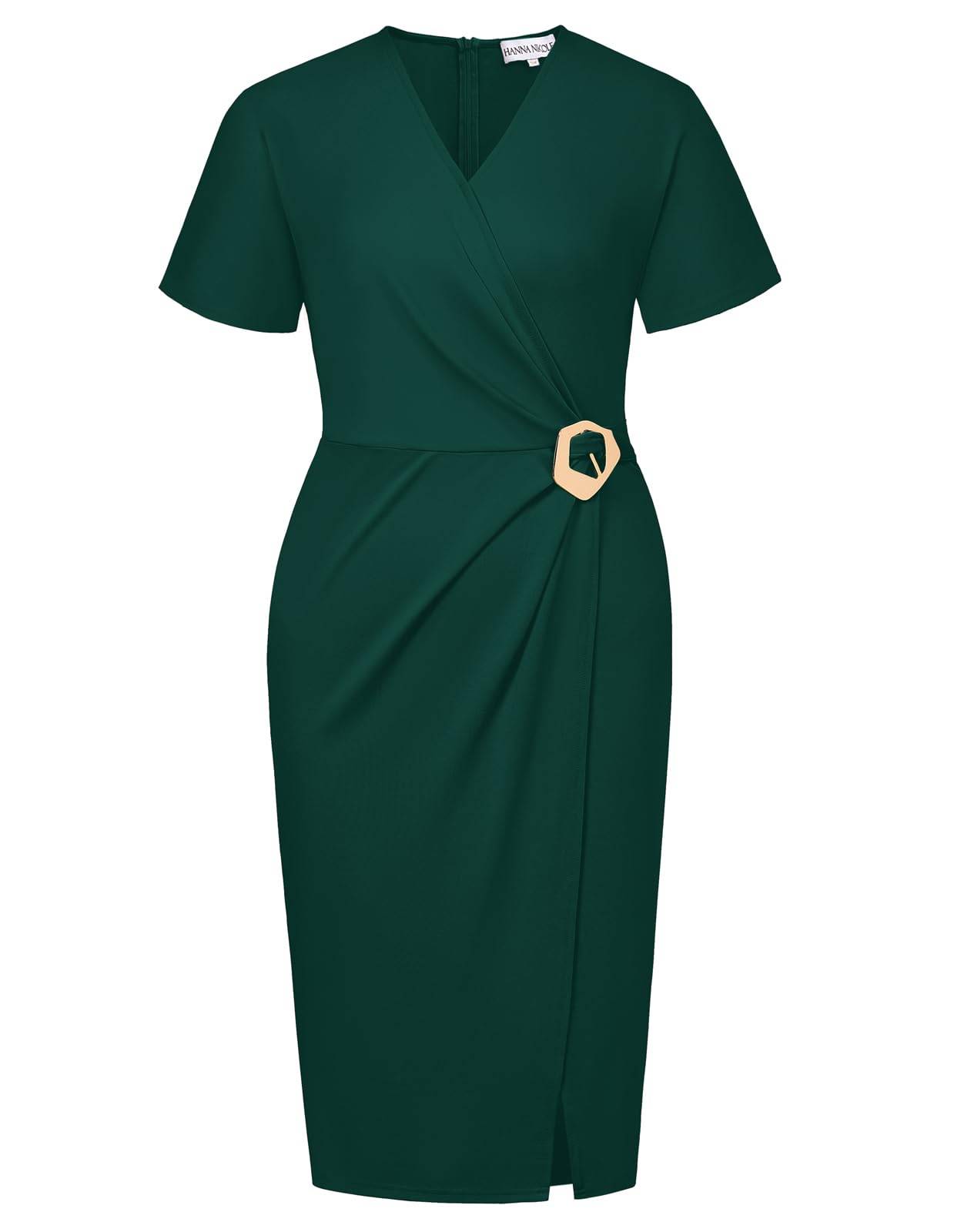 Plus Size Wrap V-Neck Midi Dress Dress for Women