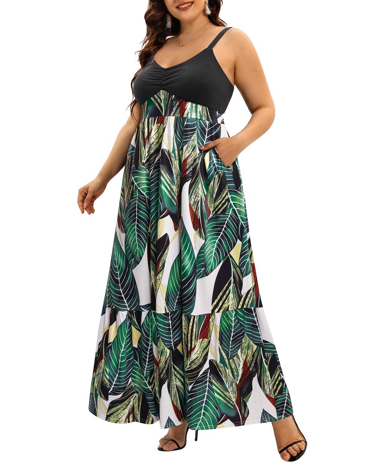 Women's Plus Size Maxi Sun Dress Sundress Pockets