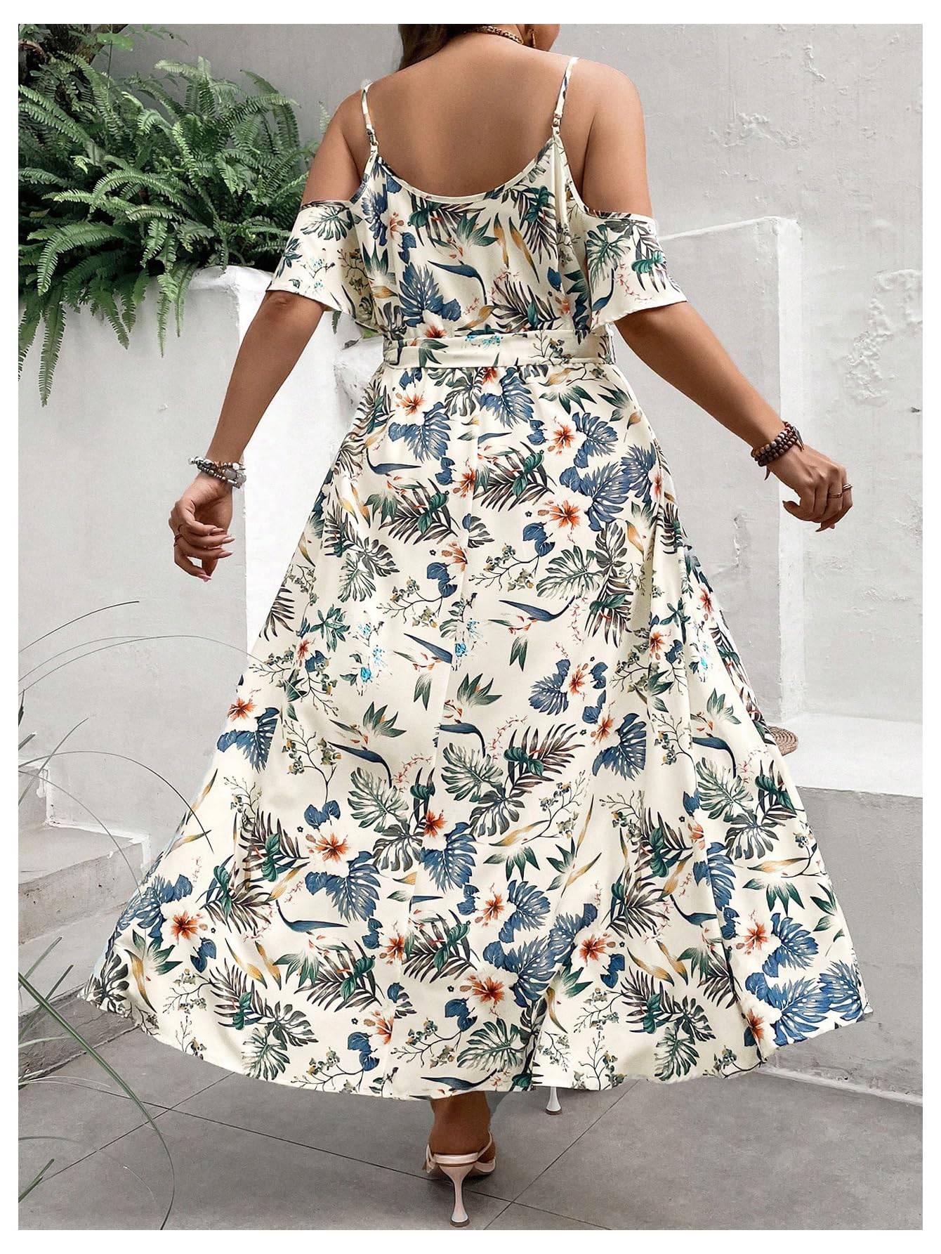 Women's Plus Size Short Sleeve Long Dress