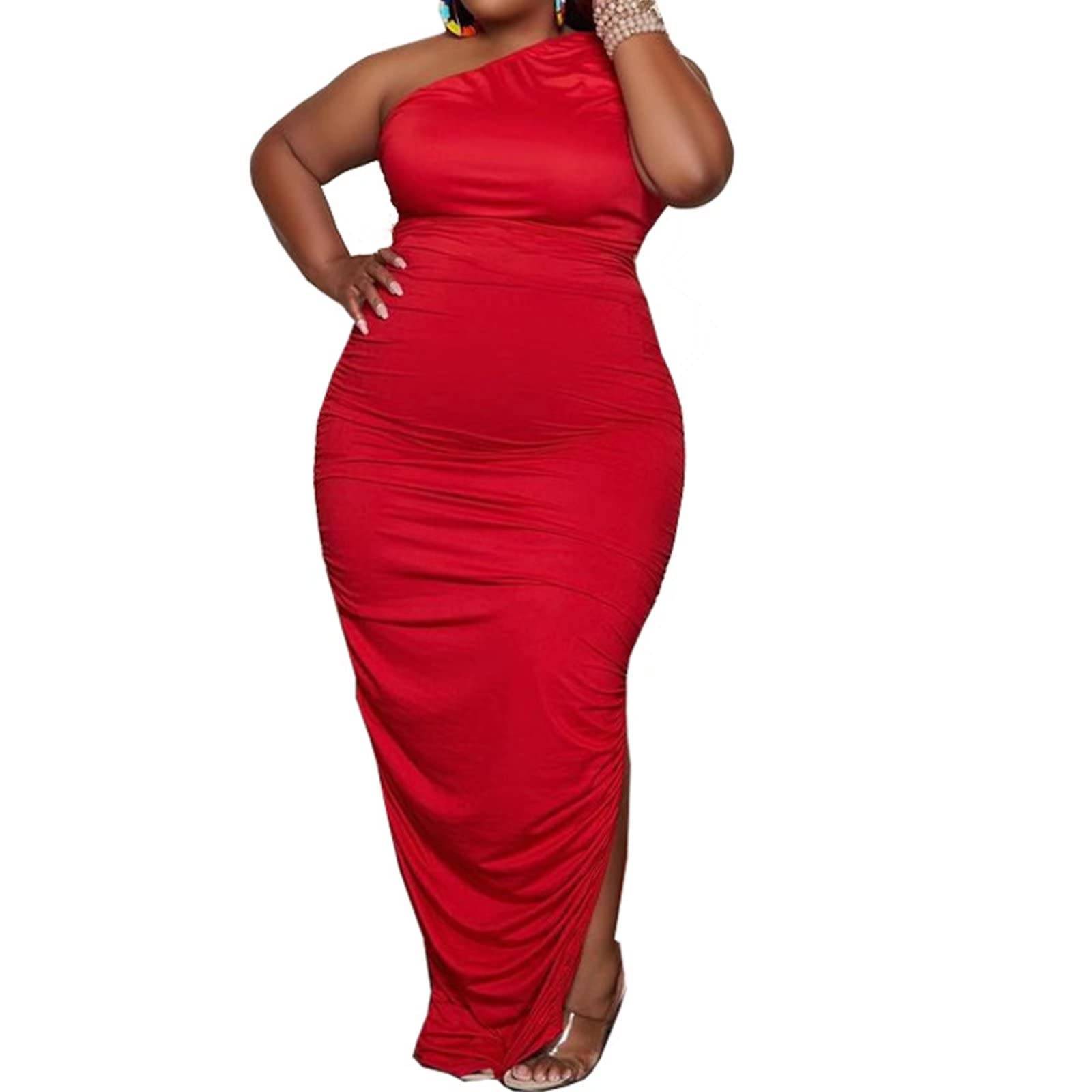 Womens Plus Size Evening Pencil Party Maxi Dresss