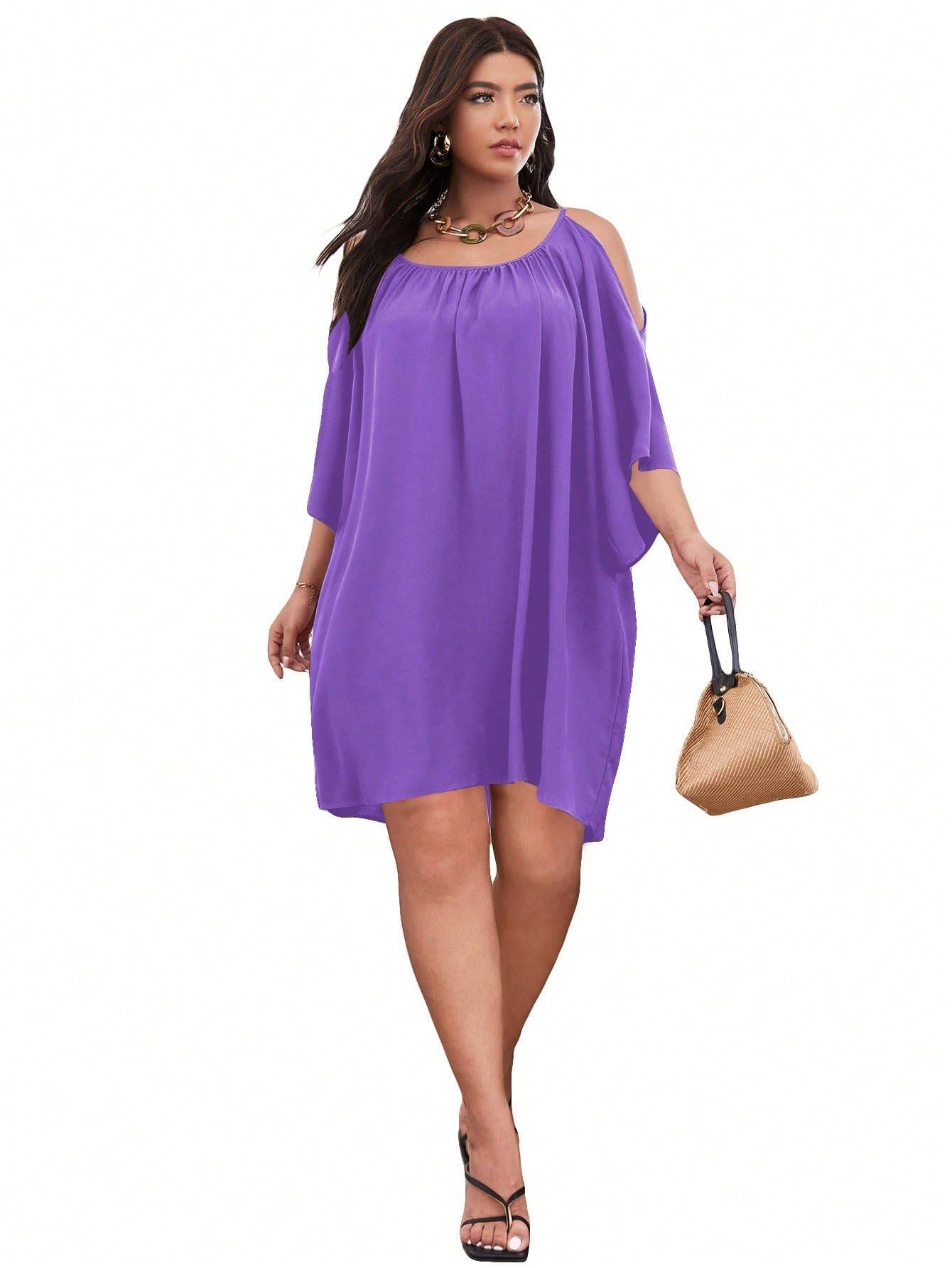 Women Plus Size Summer Dress Cold Short Dresses