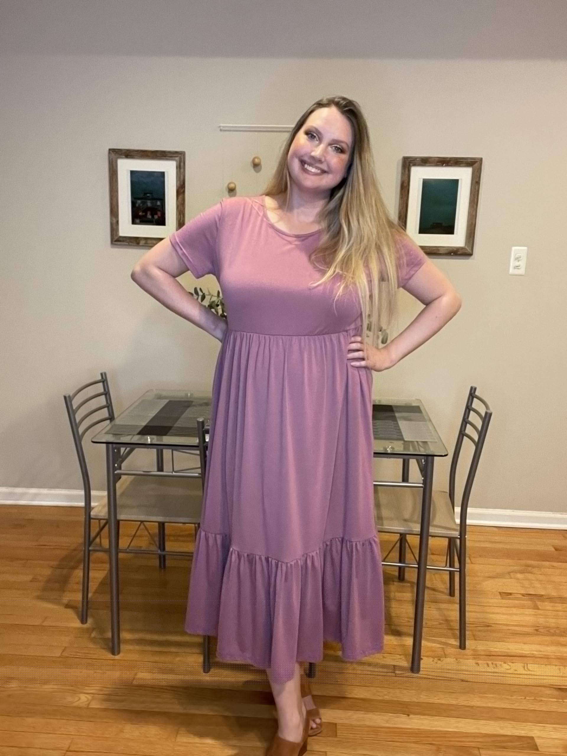 Women Plus Size Long Maxi Dresses with Pockets