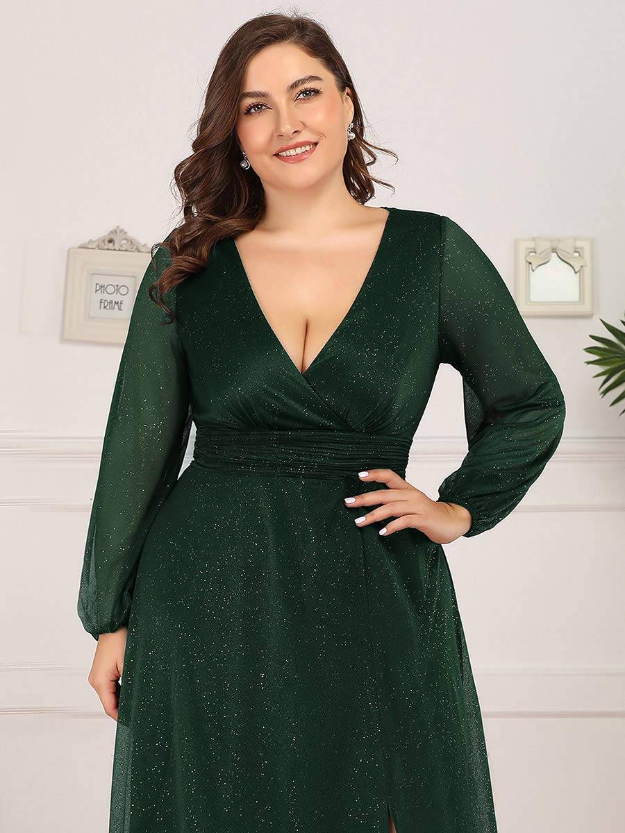 Women's Glitter A Line Plus Size Formal Dresses