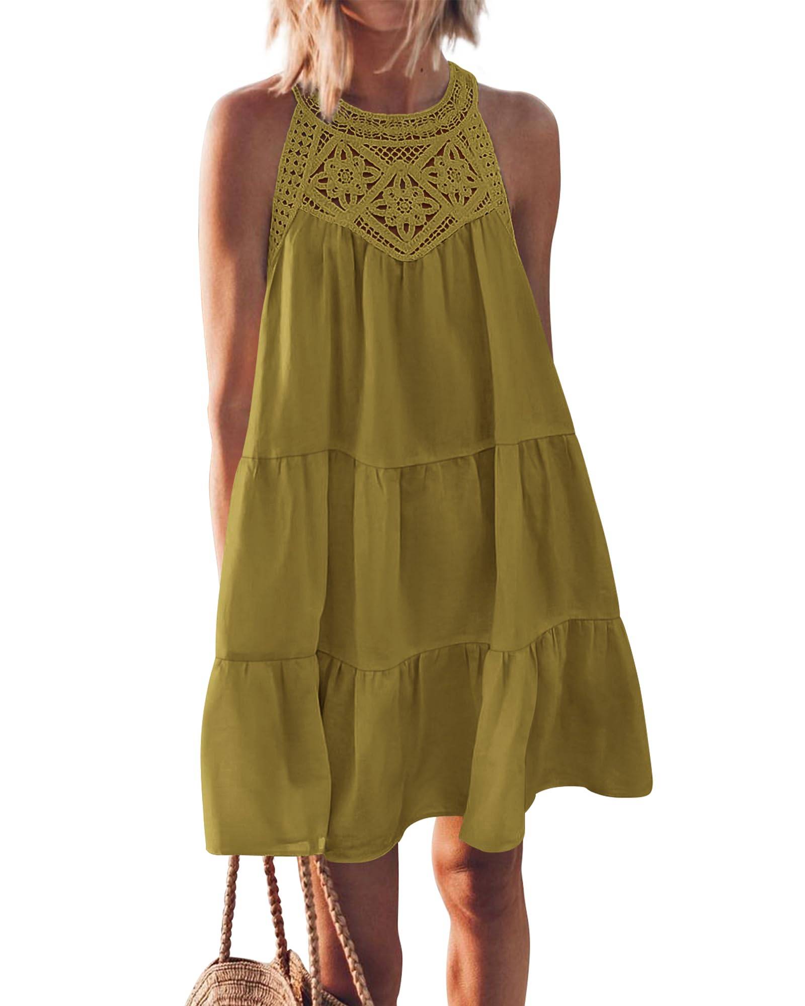 Womens Summer Casual Sundress A Line Dresses