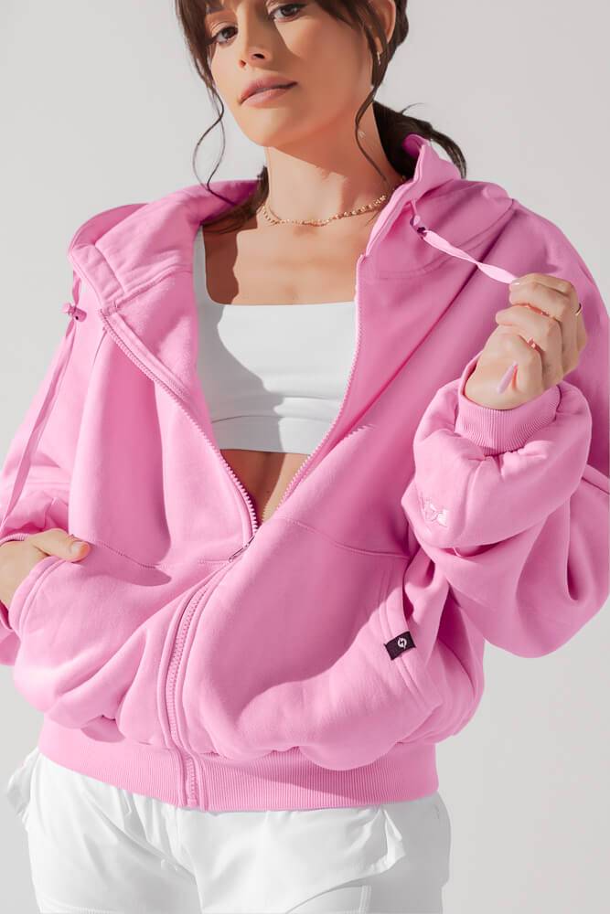 Zip Cloud Hoodie - Malibu Pink