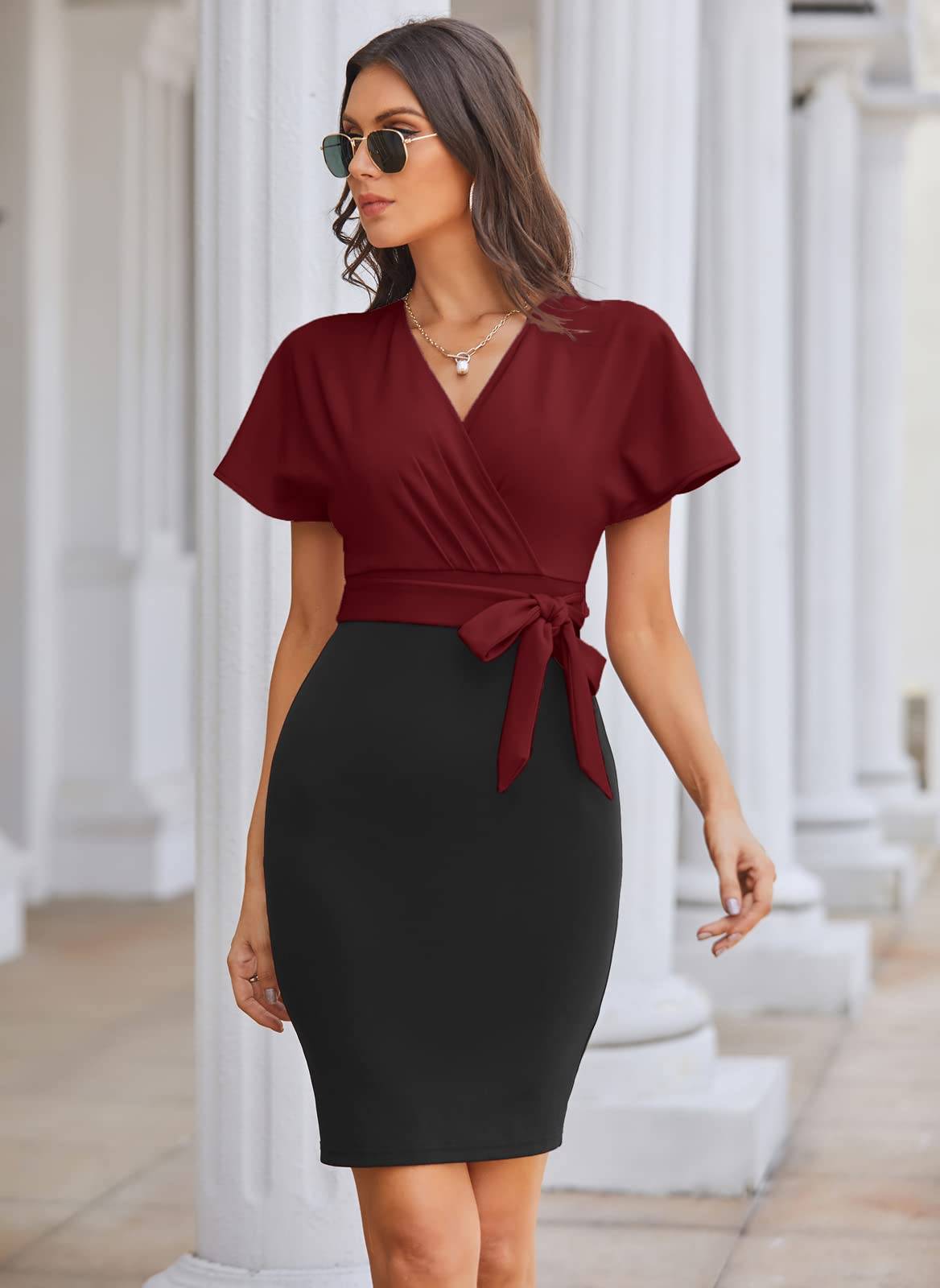 Women's Dress Short Sleeve Work Party Dresses