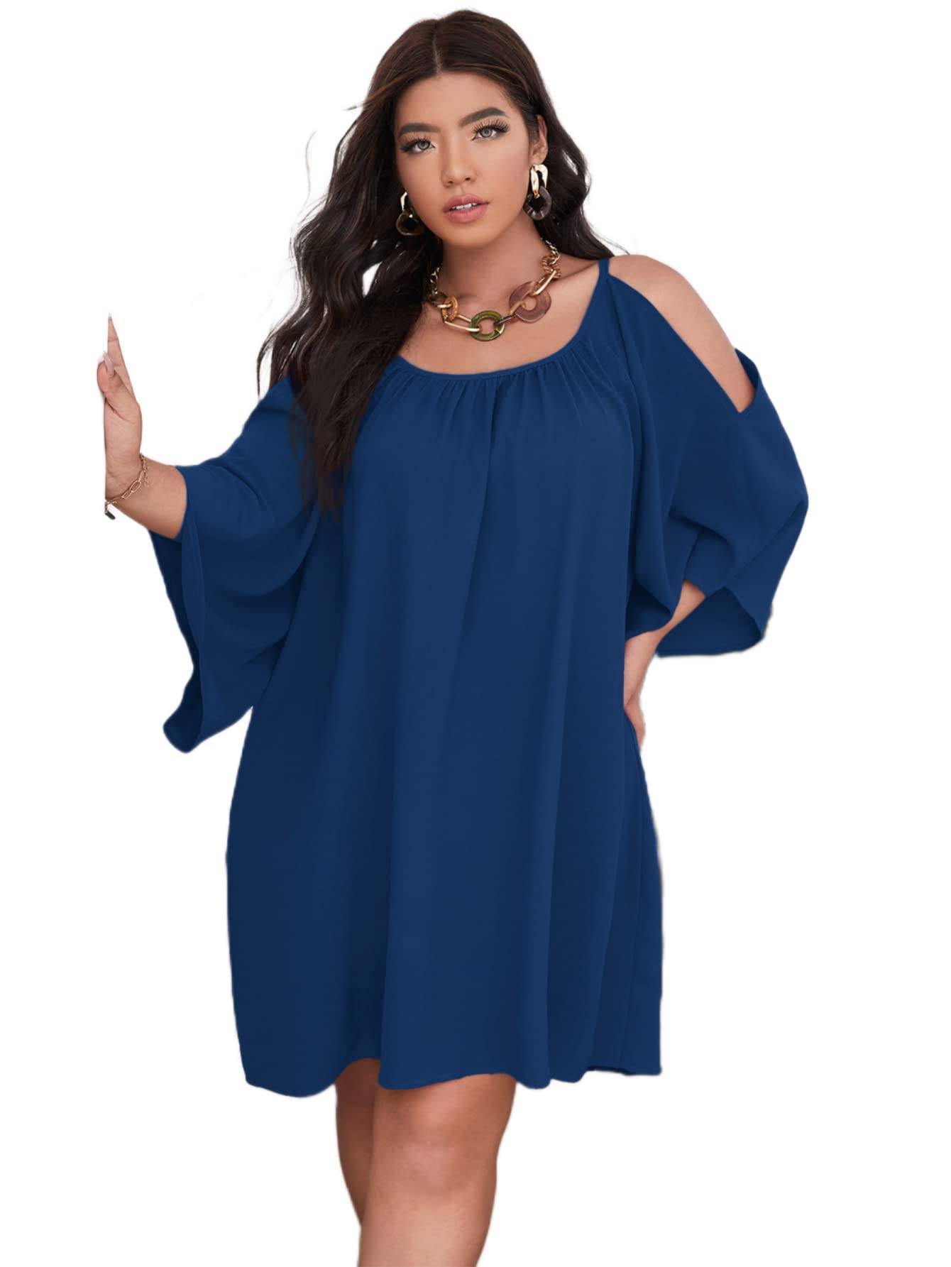 Women Plus Size Summer Dress Cold Short Dresses