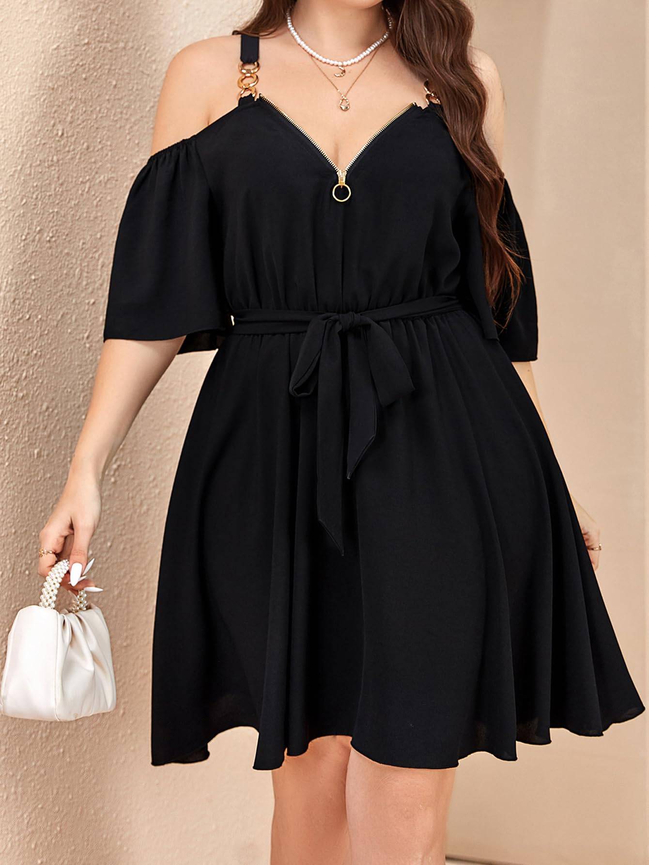 Womens Plus Size Short Sleeve A-Line Mini Dress