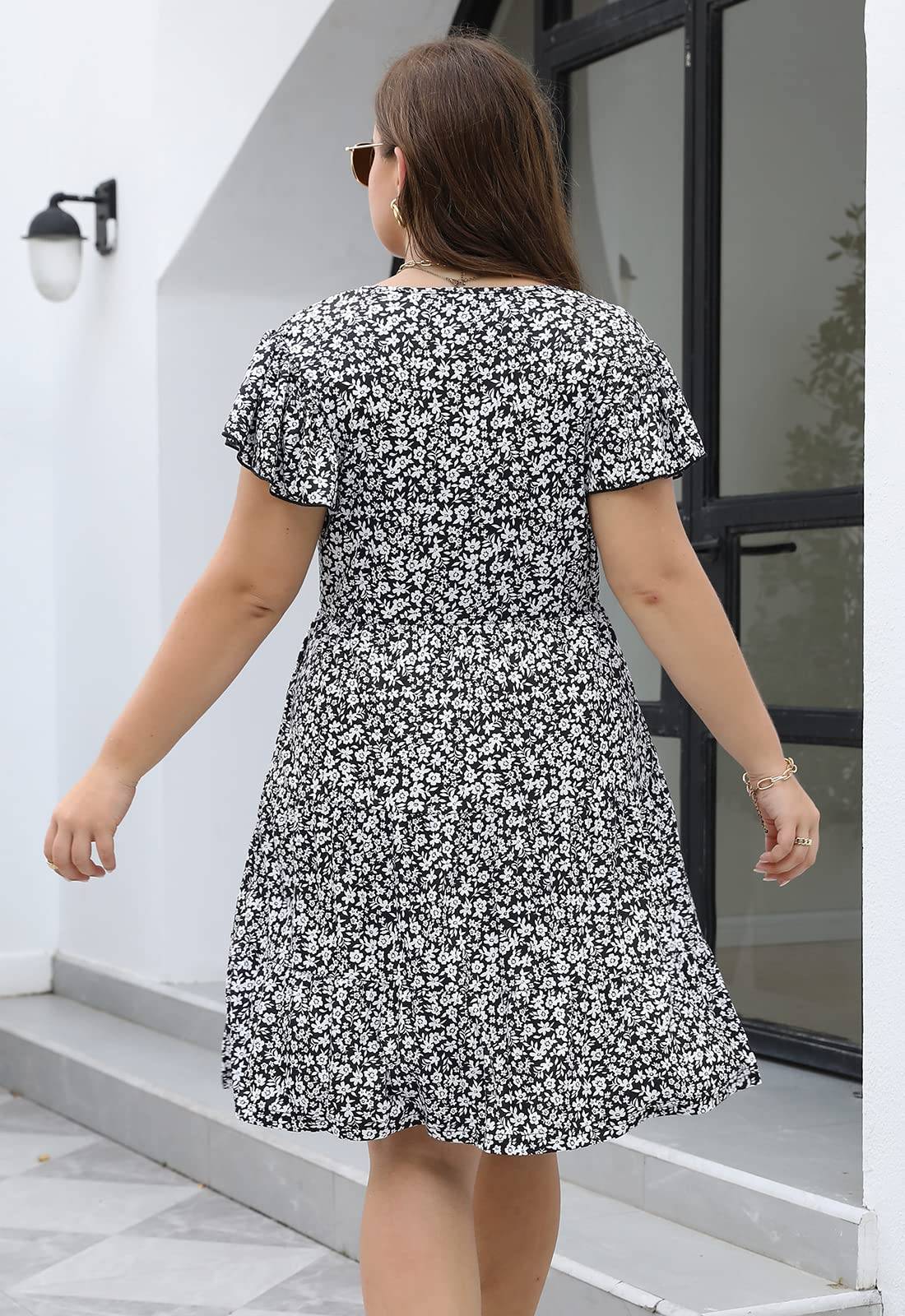 Womens Plus Size dresses Midi Dress with Pockets