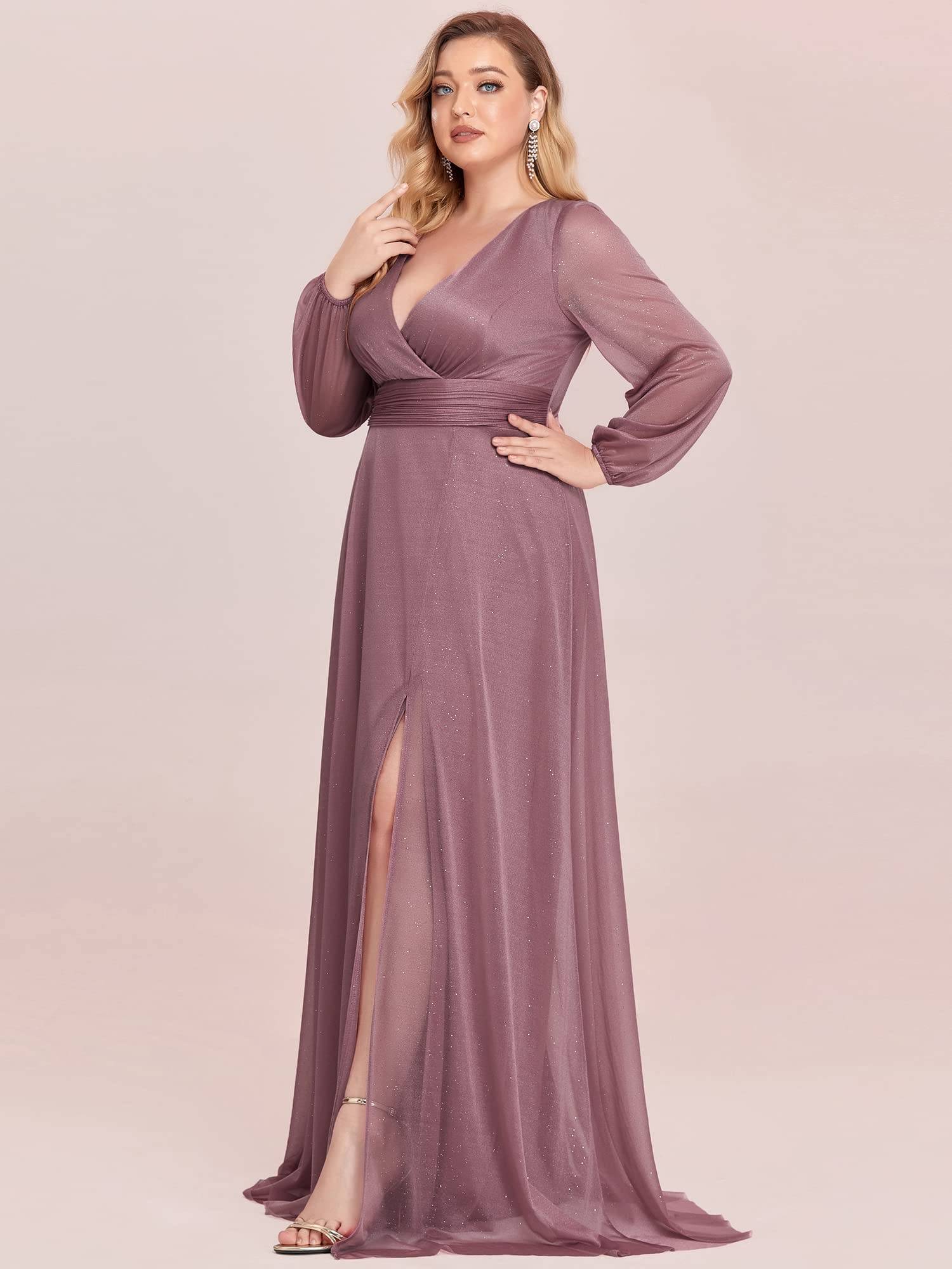 Women's Glitter A Line Plus Size Formal Dresses