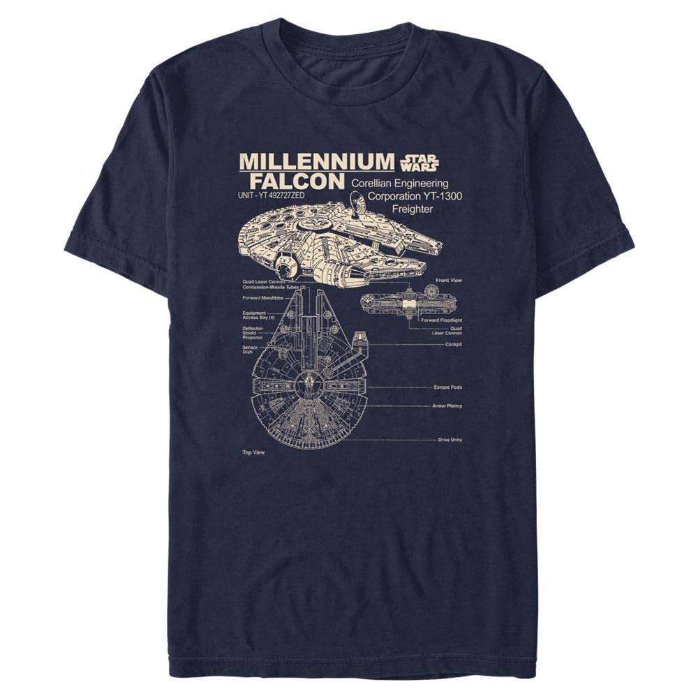 Men's Millennium Falcon Detailed Drawing T-shirt