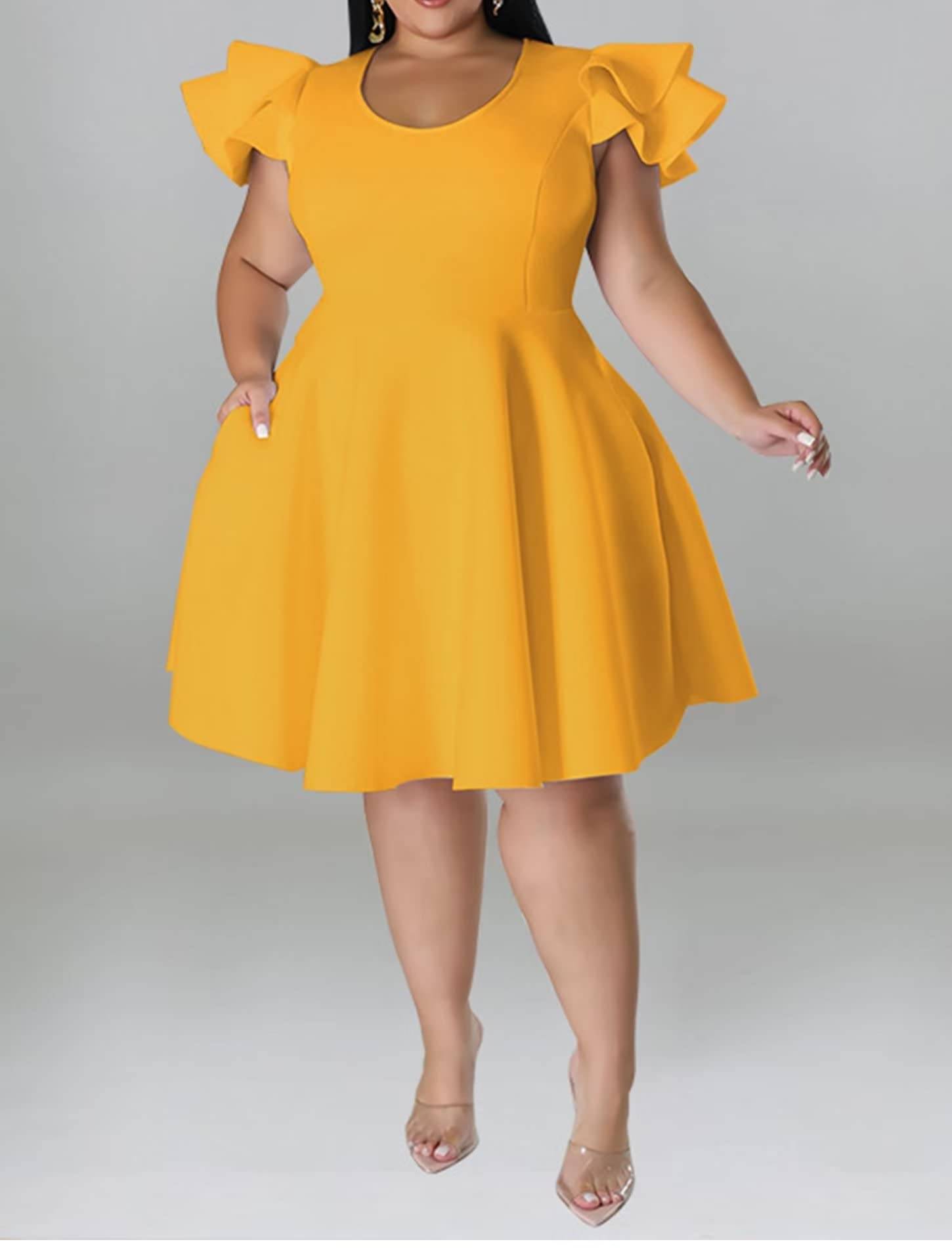 Women's Plus Size A Line Party Dress with Pockets