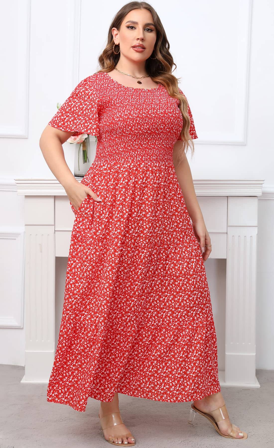 Women's Plus Size Maxi Dress Floral Boho Dress