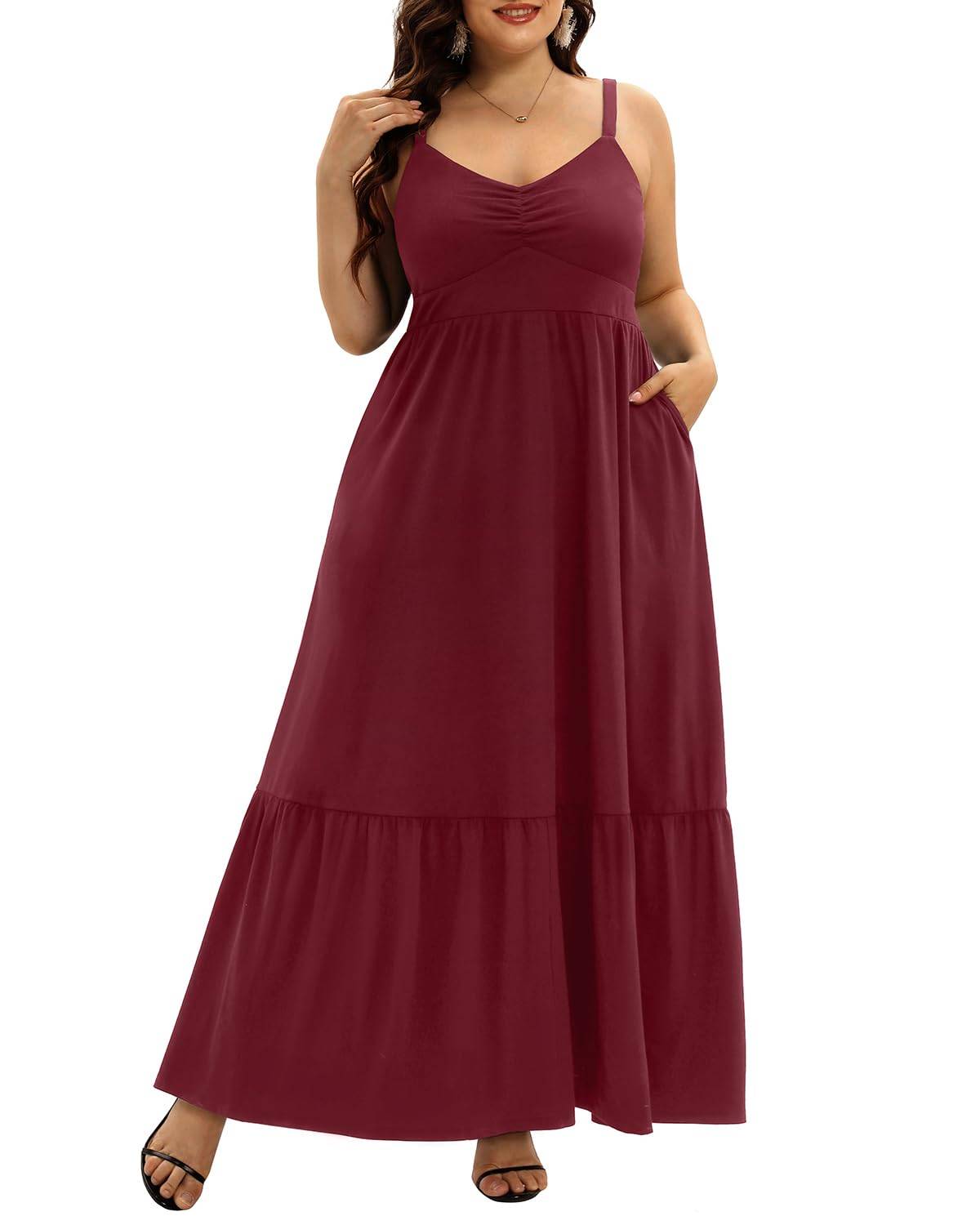 Women's Plus Size Maxi Sun Dress Sundress Pockets