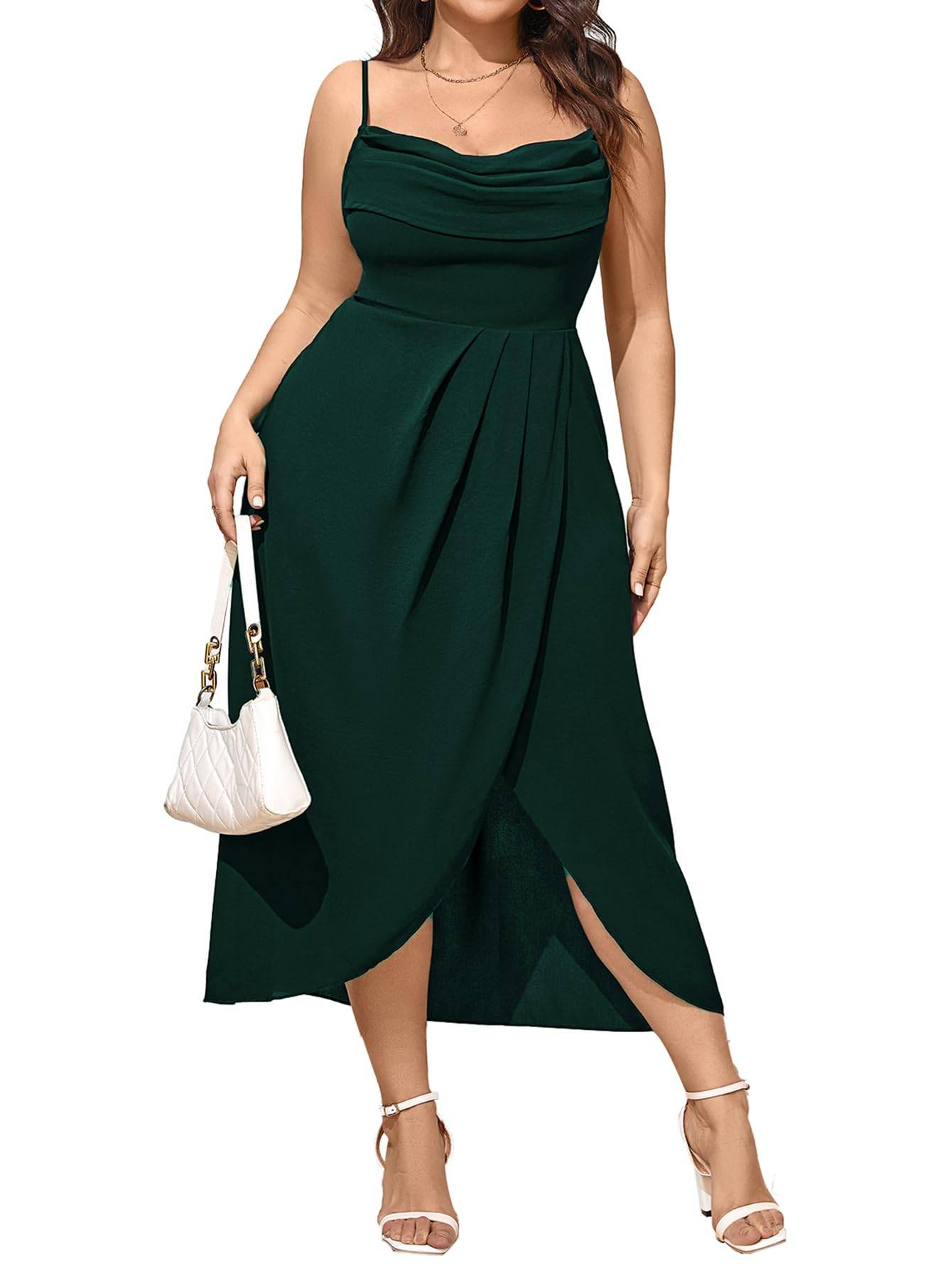 Women's Plus Size Wrap Party Sleeveless Dress