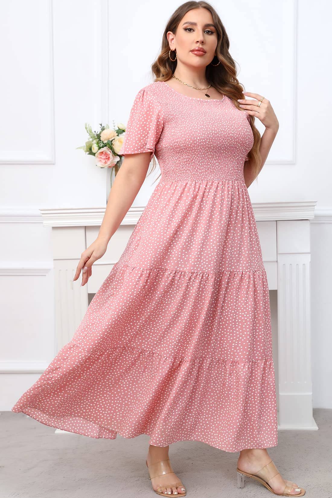 Women's Plus Size Maxi Dress Floral Boho Dress