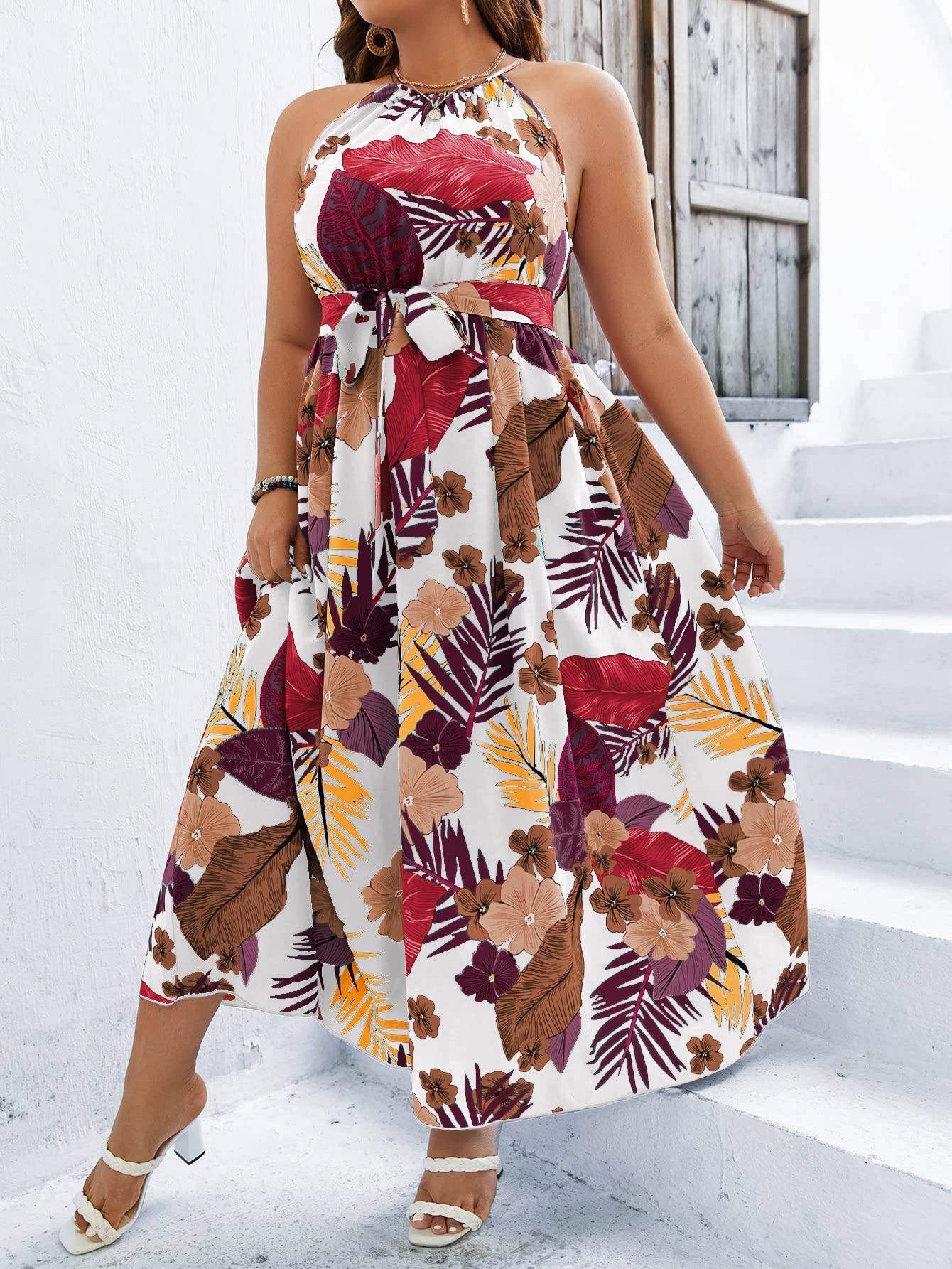 Women's Plus Size Boho A Line Long Dress