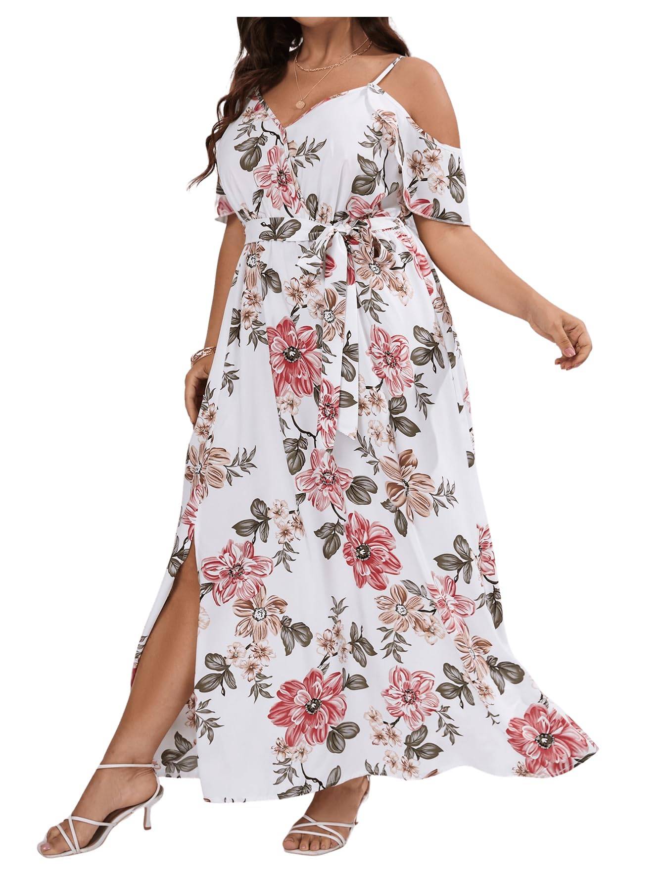 Women's Plus Size Short Sleeve Long Dress