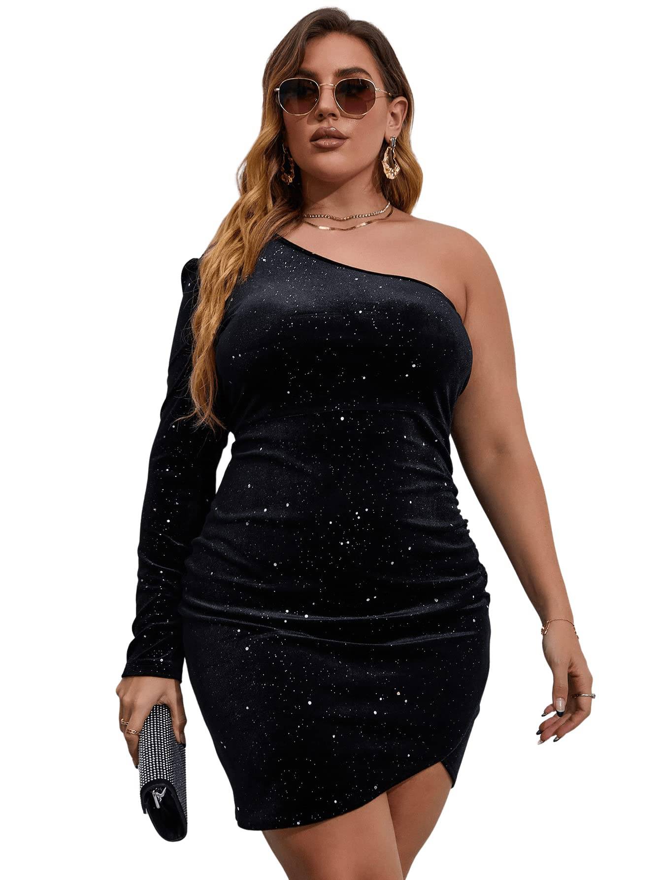 Women's Plus Size Wrap Velvet Dress