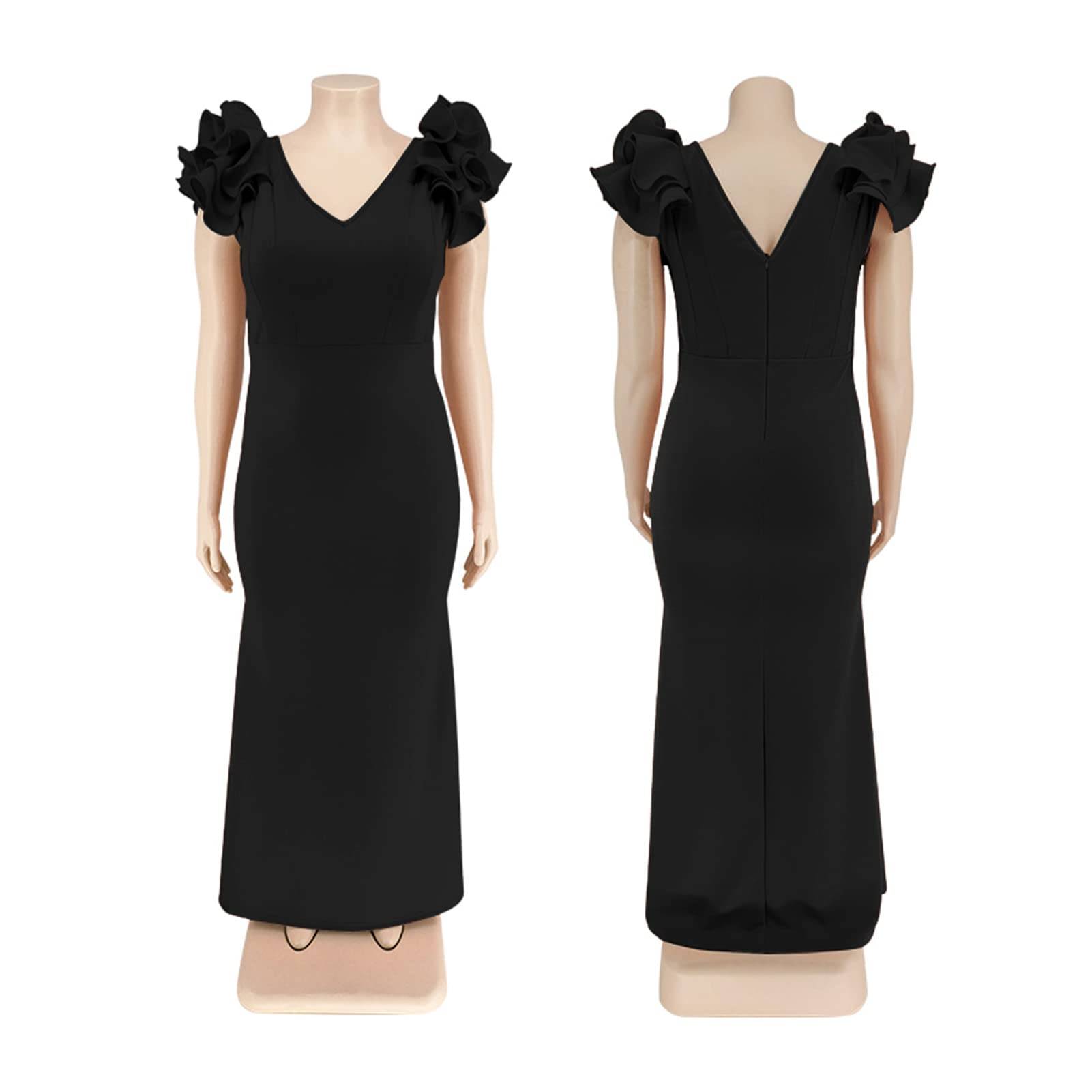 Women's Plus Size Maxi V-Neck Formal Dresses