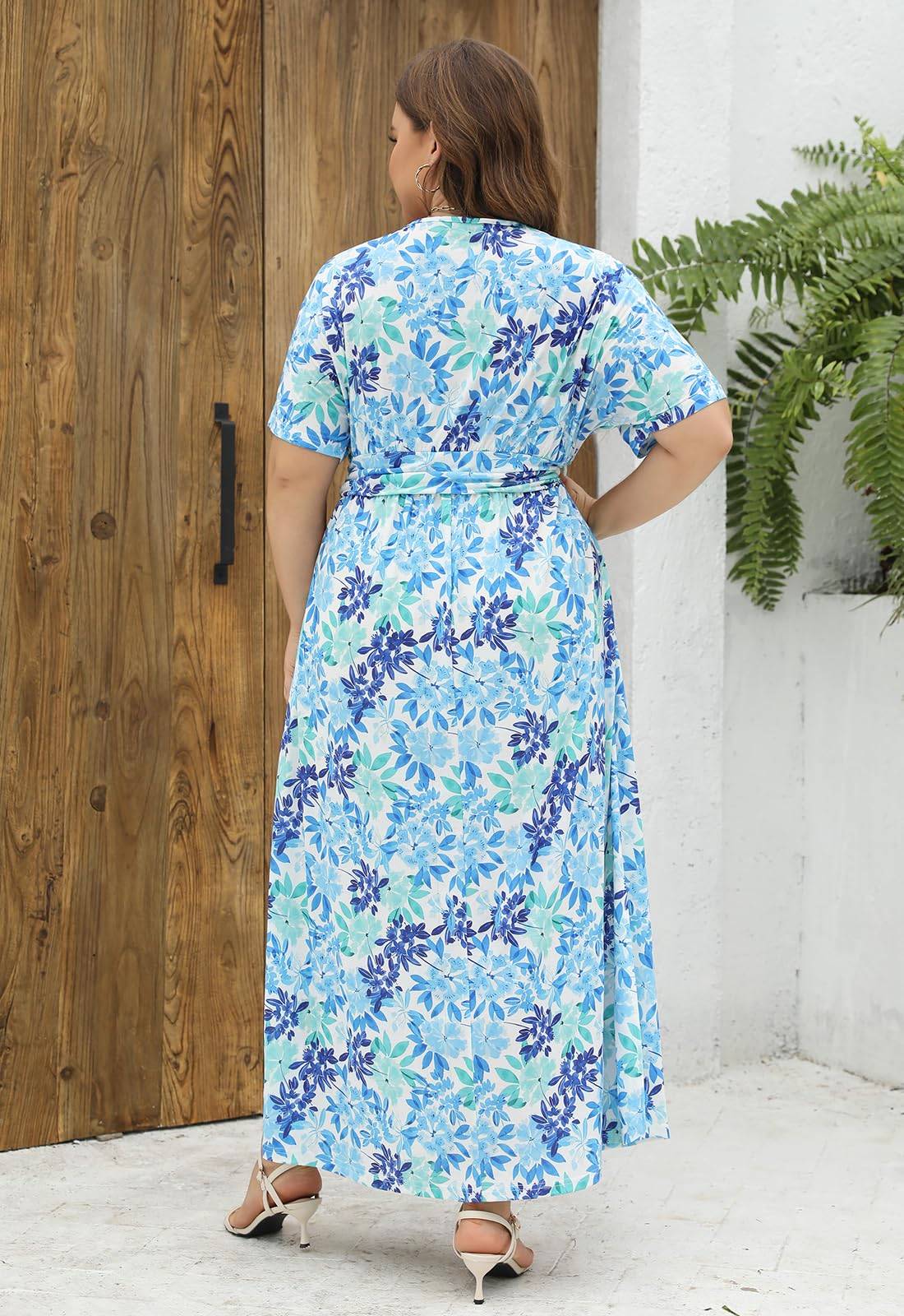 Plus Size Maxi Dresses Women Boho Floral