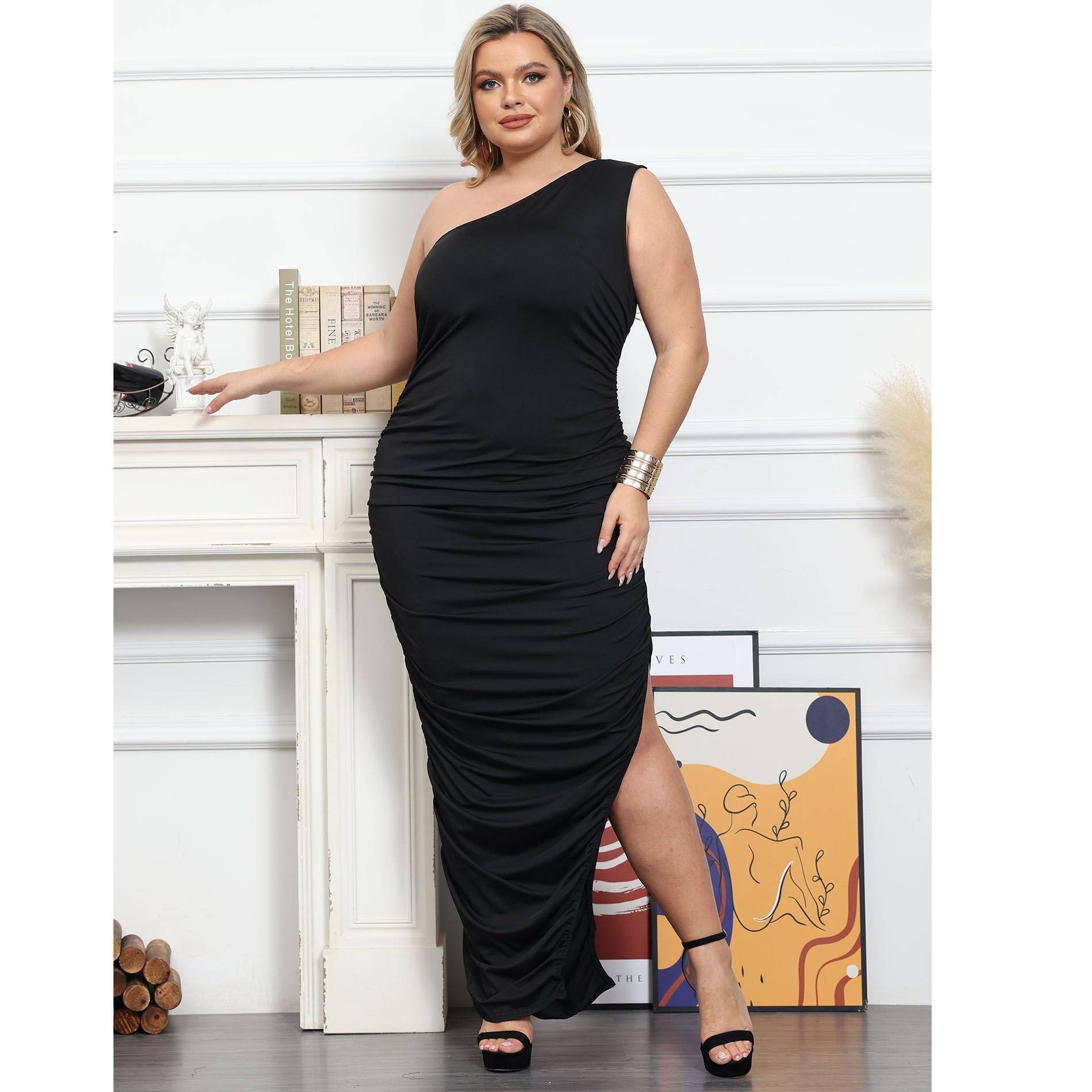 Womens Plus Size Evening Pencil Party Maxi Dresss